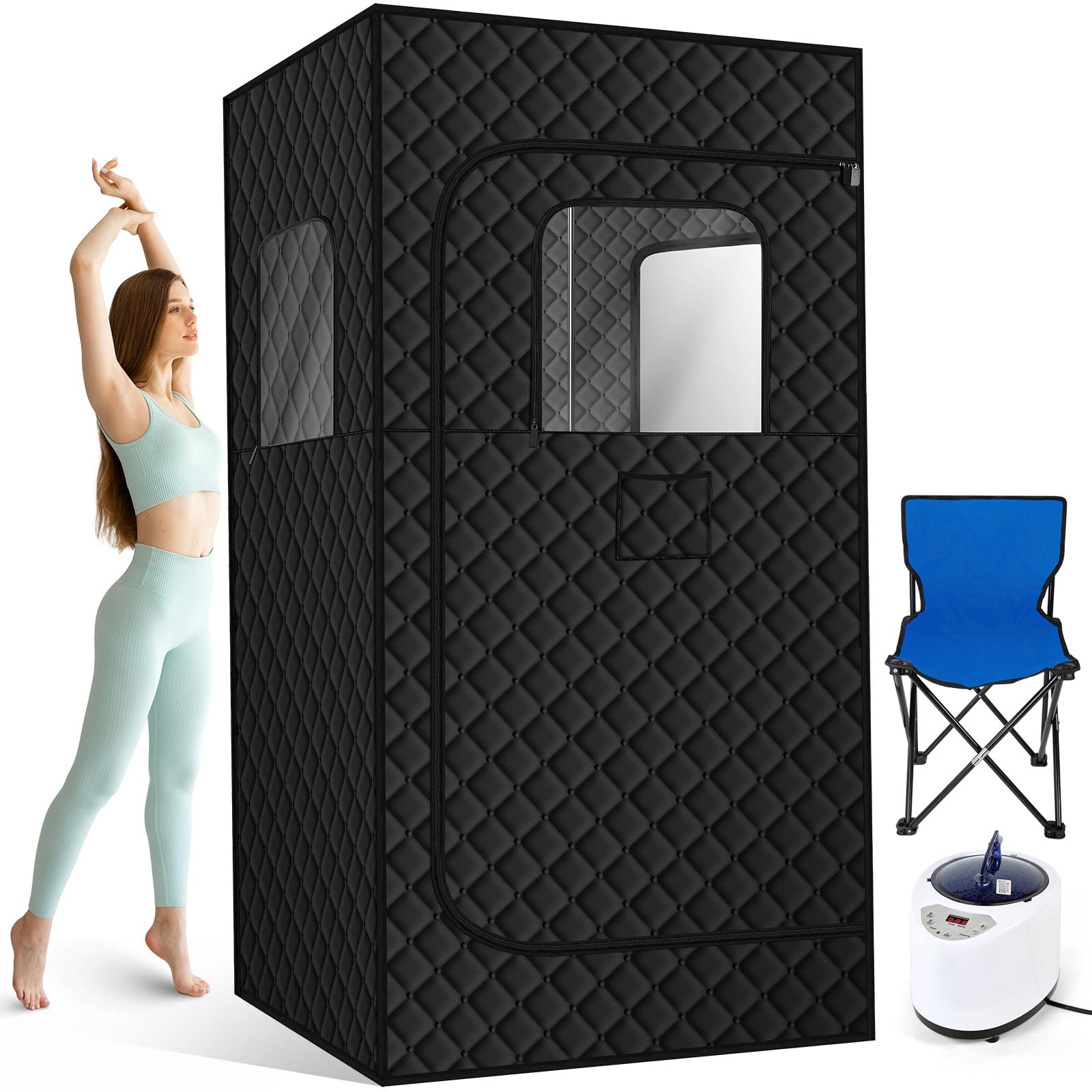 Portable Sauna Tent for Home Use - 2.6L Steam Sauna Box with Remote Control | Indoor & Outdoor Personal Sauna (32