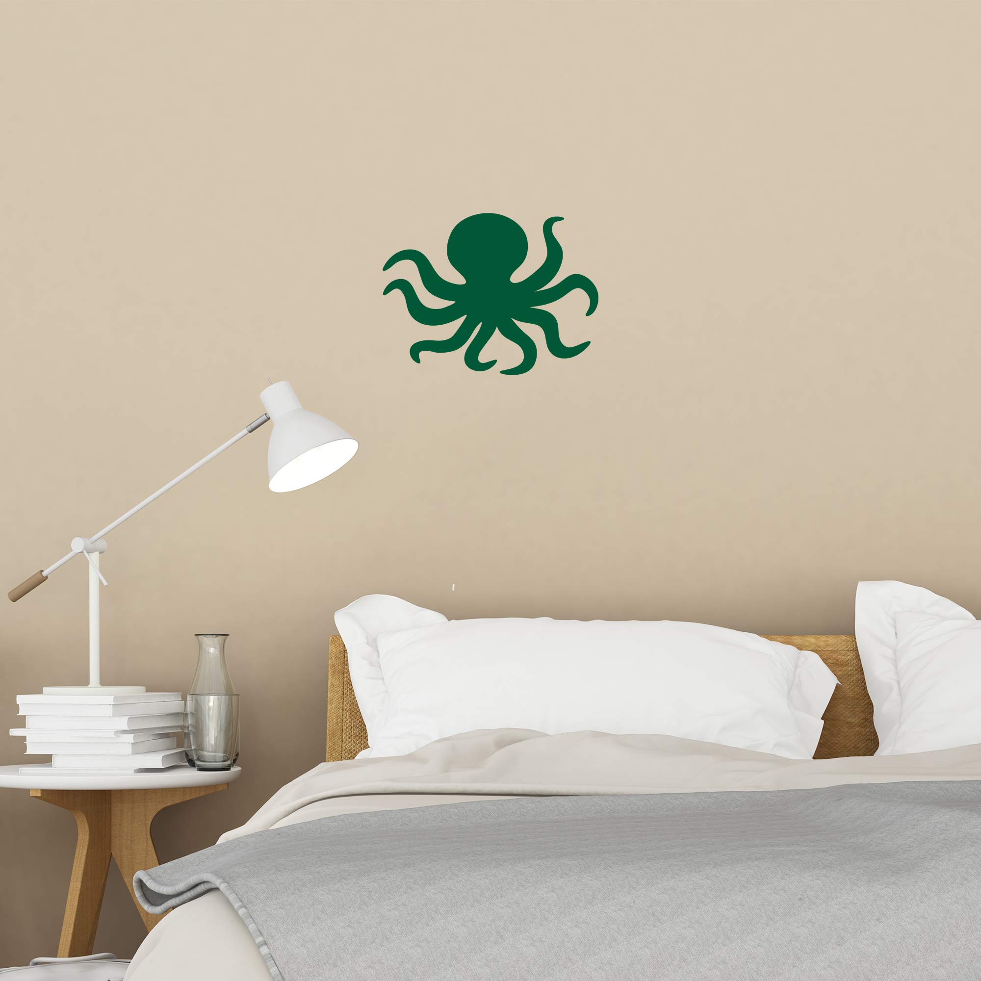 Premium Waterproof Vinyl Decal Stickers - Octopus Silhouette (Green, Set of 2) for Laptop, Phone, Helmet, Car Window, Bumper, Mug, Cup, Door & Wall Decoration - DIY Home & Office Customization