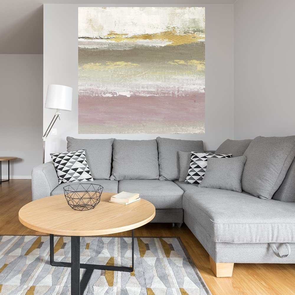 Blush Solace Abstract Canvas Wall Art - 37x37 Inch Ready to Hang Painting by Janet Tava for Living Room, Bedroom, Office Decor - Perfect for Modern Home & Office Spaces