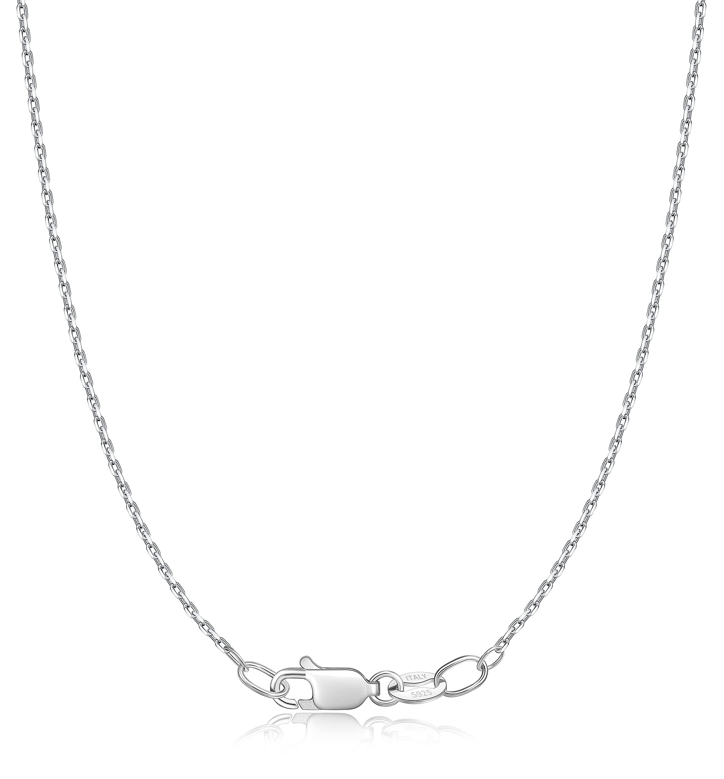 925 Sterling Silver Chain Necklace for Women - 1.1mm Thin & Durable Cable Necklace with Lobster Clasp - Italian Quality Jewelry Gift (16/18/20/22/24 Inch) - Perfect for Everyday Wear, Layering & Special Occasions