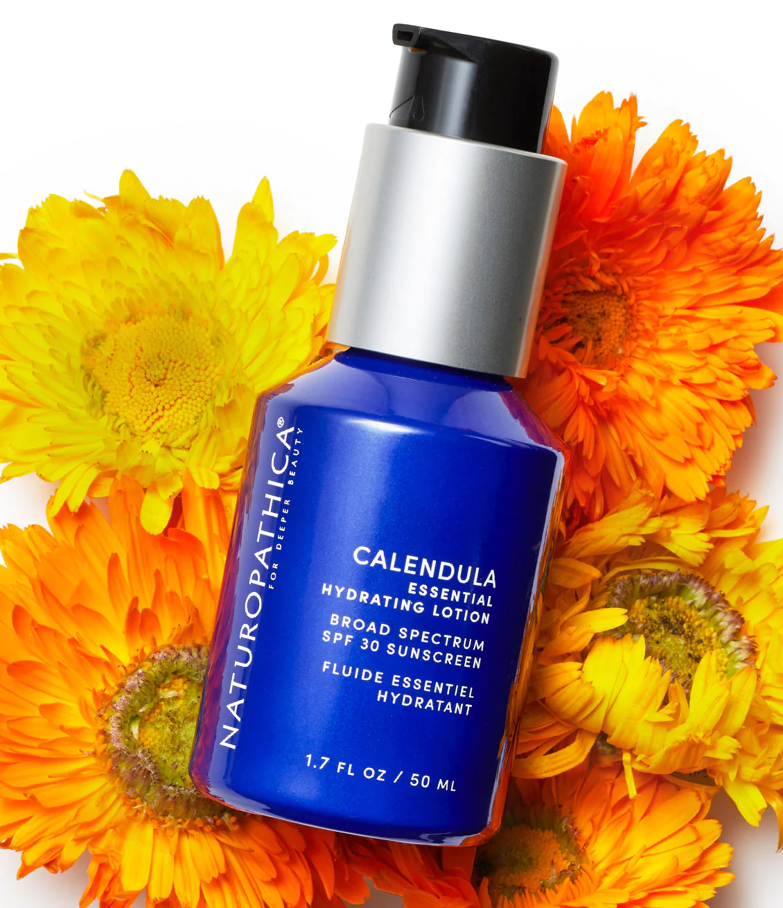 Naturopathica Calendula Essential Hydrating Lotion SPF 30 | Natural Sunscreen for Face & Body | Daily Moisturizer with UV Protection for Sensitive Skin | Perfect for Outdoor Activities & Beach Days