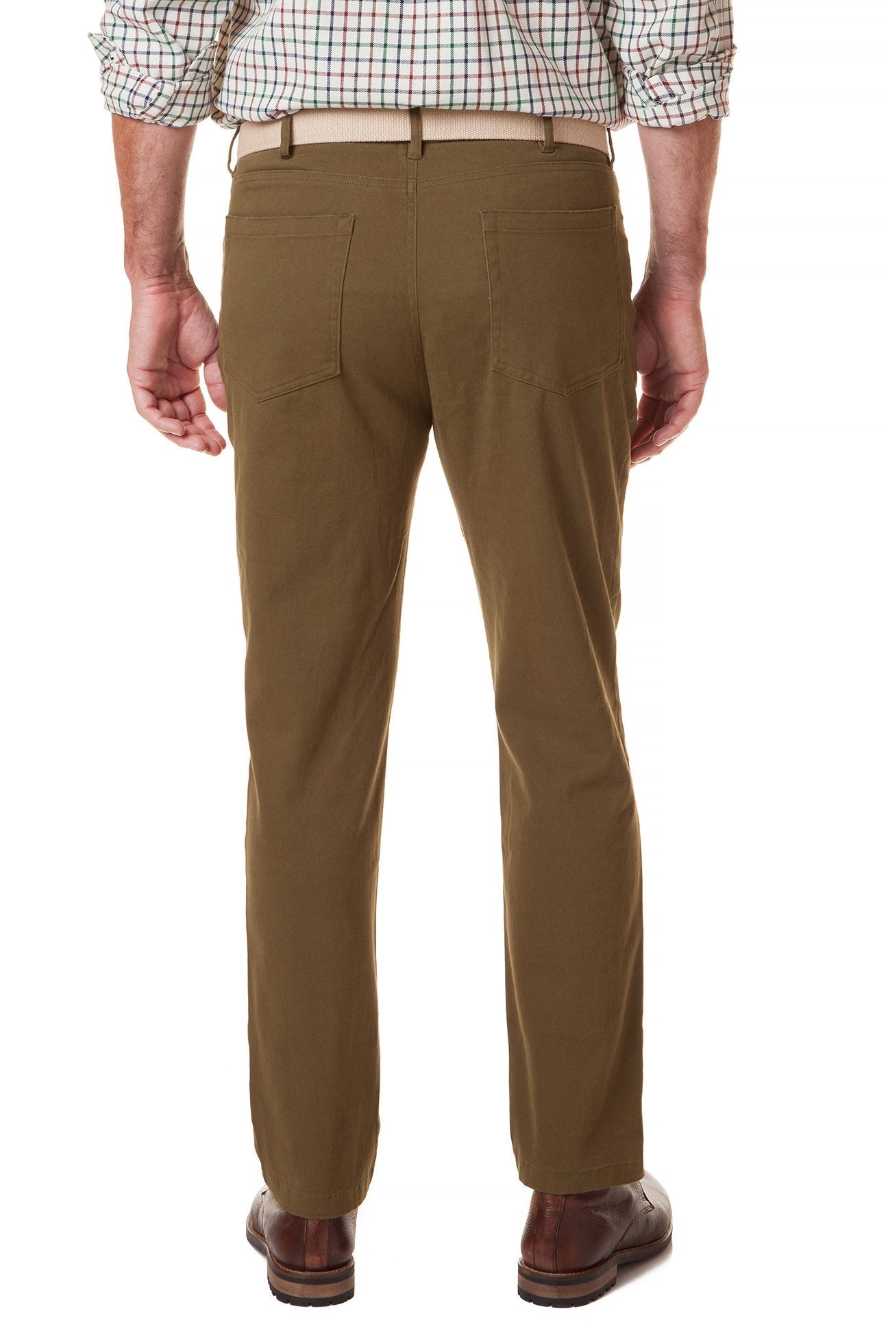 Wayfarer 5 Pocket Stretch Twill Pants for Men - Olive Green Casual Comfort Fit Trousers - Perfect for Work, Travel & Outdoor Activities