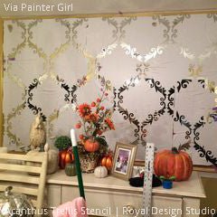 Acanthus Trellis Wall Stencil - Reusable DIY Decorative Painting Template for Home & Garden Décor | Perfect for Walls, Furniture, and Fabric Projects
