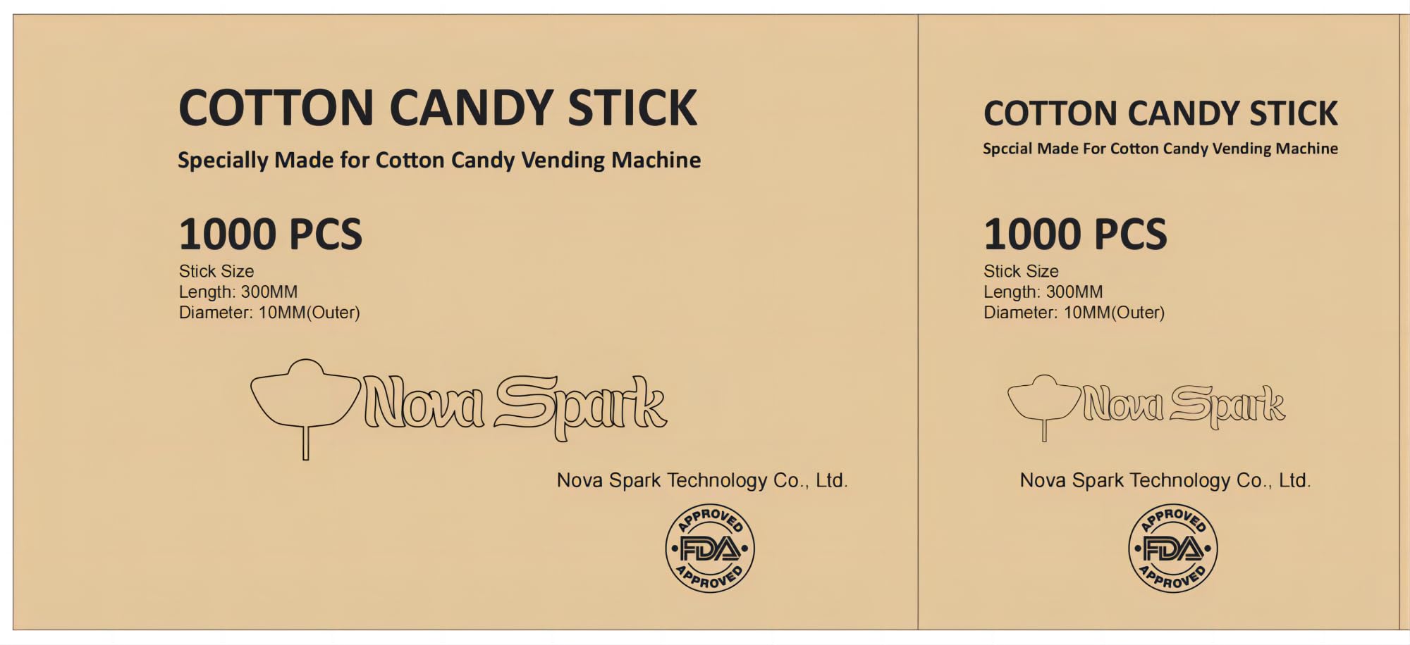 1000PCS Cotton Candy Cones for Nova Spark Automatic Cotton Candy Vending Machine - Bulk Pack of Premium Paper Candy Sticks for Carnival, Fair, Party & Event Concessions
