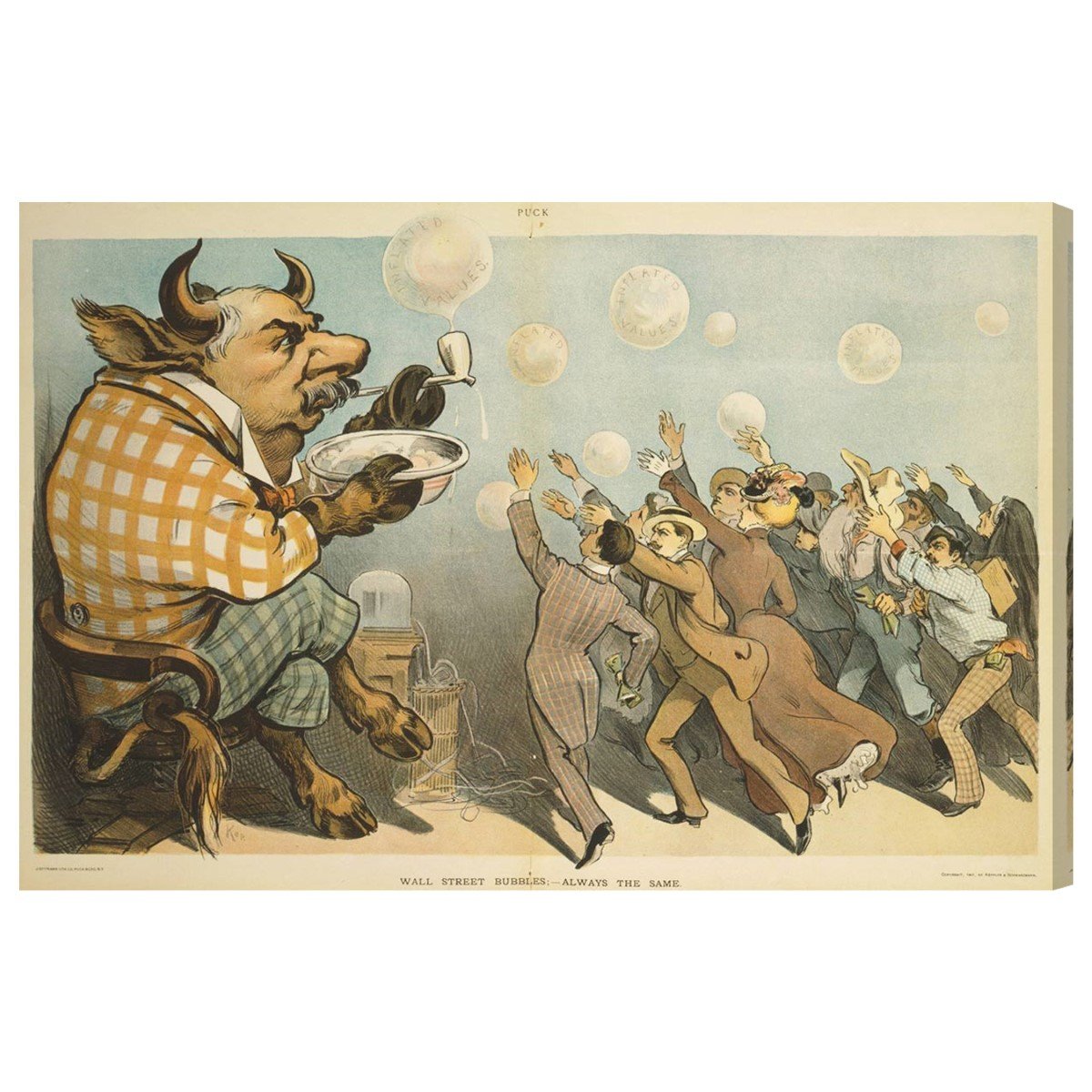 Oliver Gal Artist Co. 'Wall Street Bubbles' Classic Wall Art Canvas Prints - Perfect for Office Decor & Modern Home Wall Decor