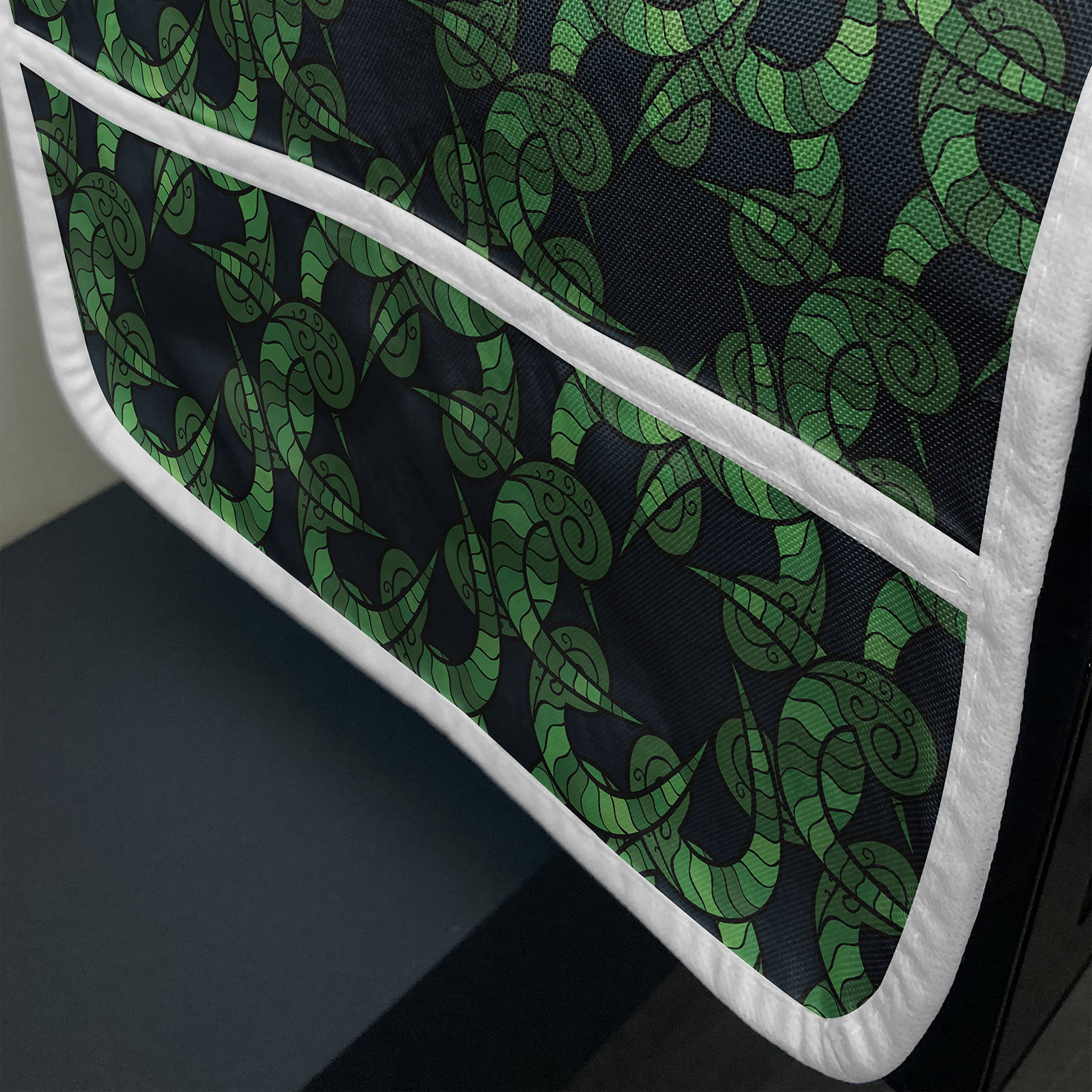 Ambesonne Botanical Microwave Cover - Abstract Ivy & Thorn Branches Zentangle Nature Art, Waterproof Kitchen Organizer with Pockets, 36