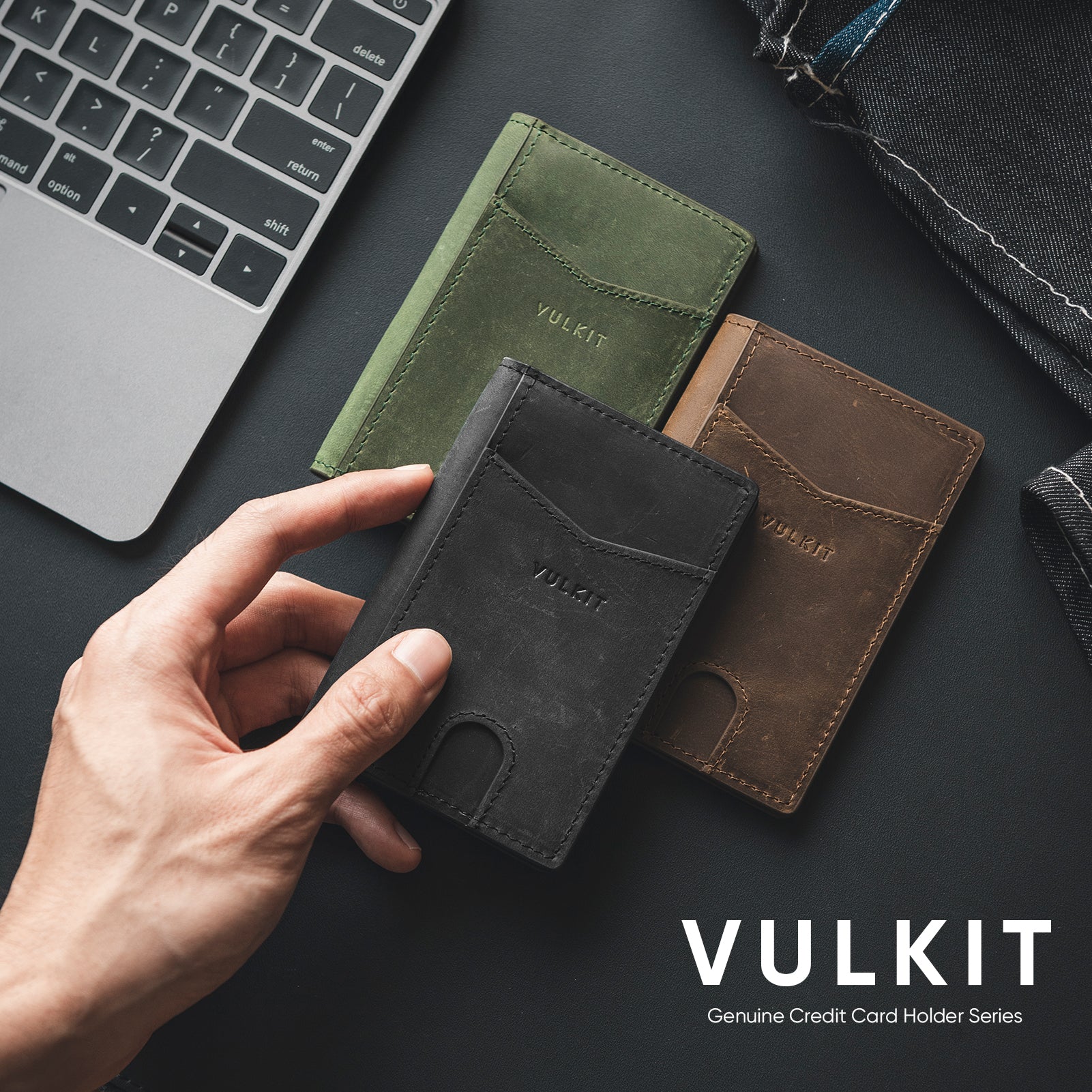Genuine Crazy Horse Leather Bi-Fold Wallet for Men - 2 Card Slots & Banknote Pocket - Durable & Stylish Wallet for Everyday Use, Travel, and Business