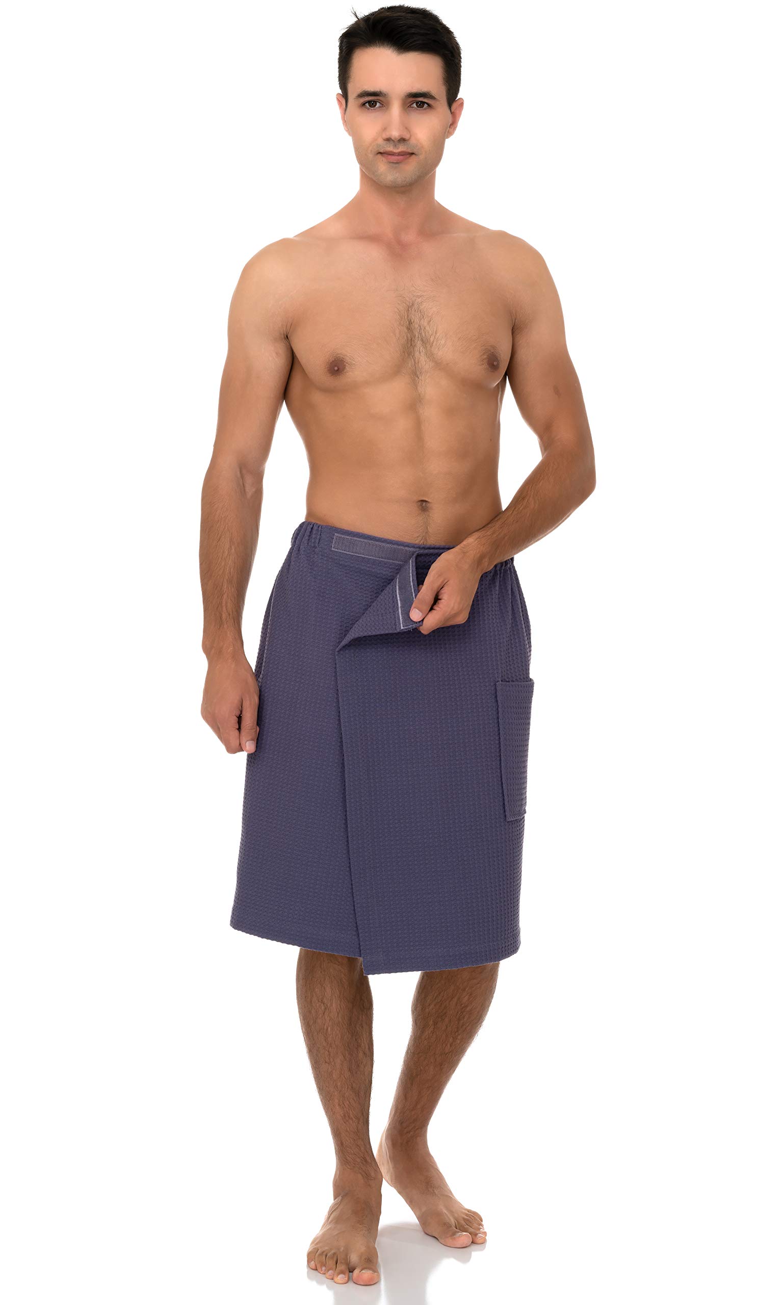**Men's Waffle Weave Bathrobe - Soft & Absorbent Shower Wrap for Spa, Gym & Pool - Quick-Dry Terry Cloth Robe for Post-Workout & Relaxation**    *(Use: Perfect for post-shower lounging, spa days, gym cover-ups, beach trips, and cozy home relaxation.)*