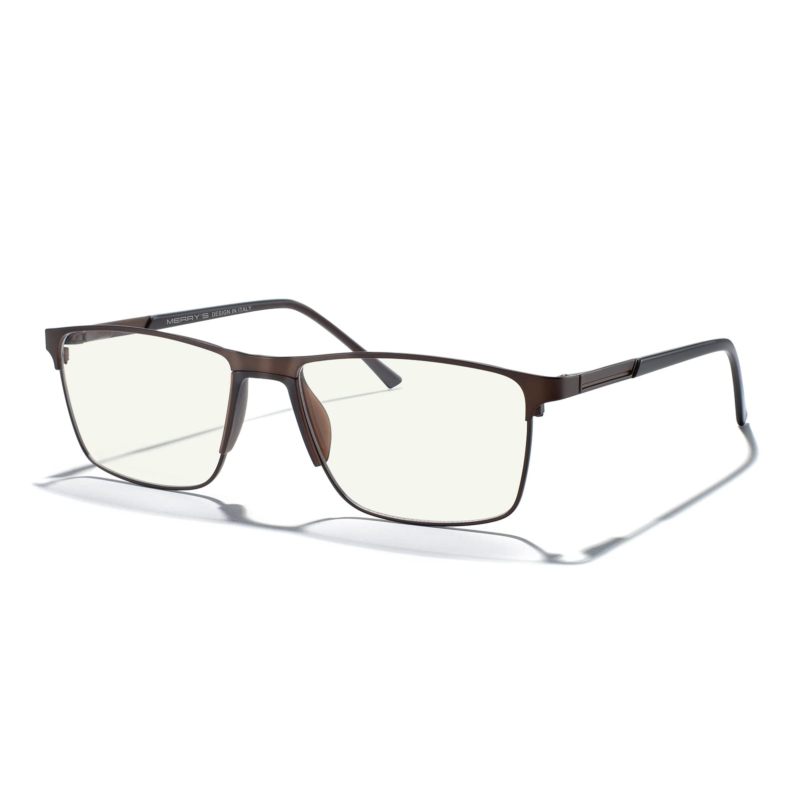 Blue Light Blocking Glasses for Men - Anti Eyestrain Reading Glasses with Metal Frame & Spring Hinge | Computer, Gaming & Office Use