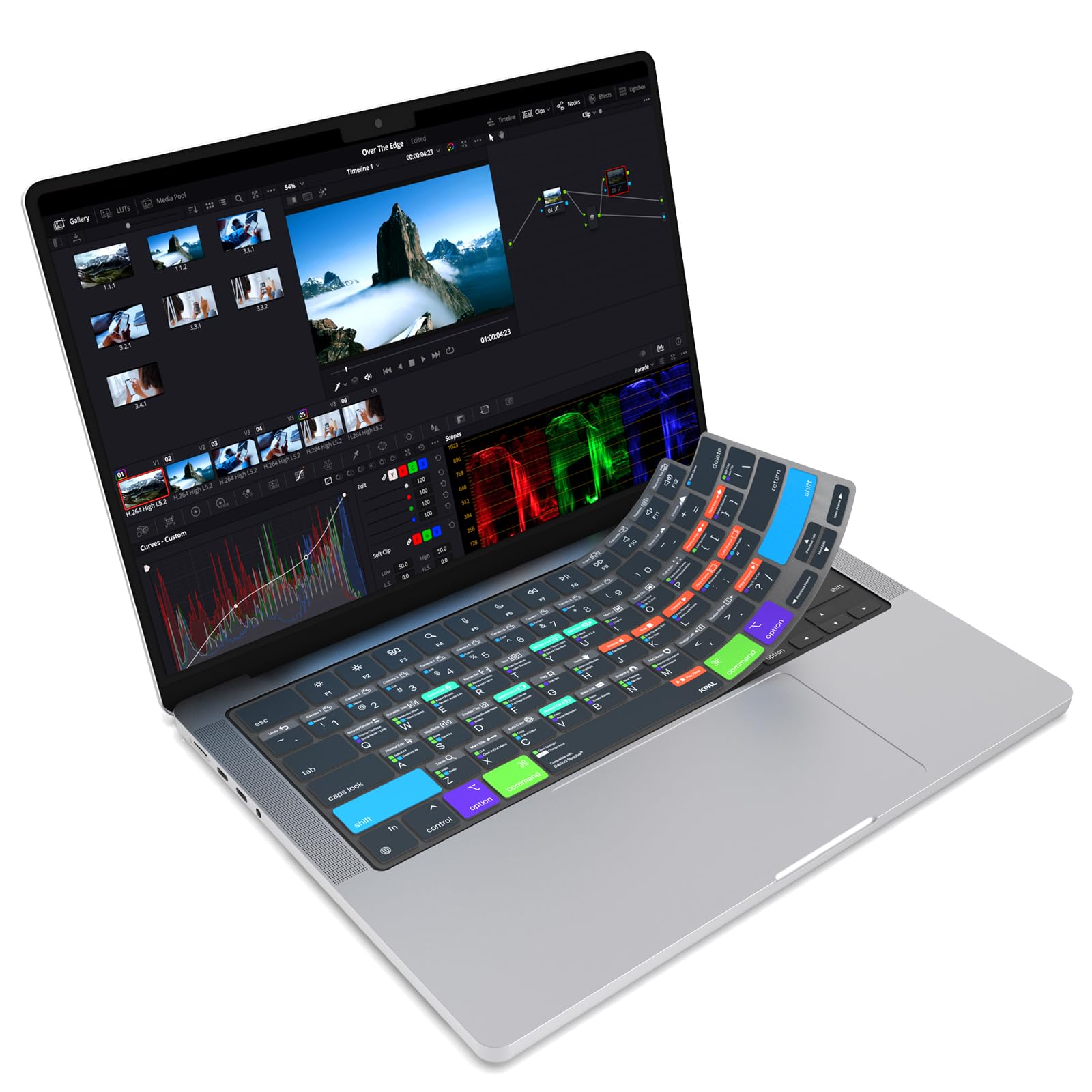 JCPal DaVinci Resolve Shortcut Keyboard Cover for MacBook Pro 14