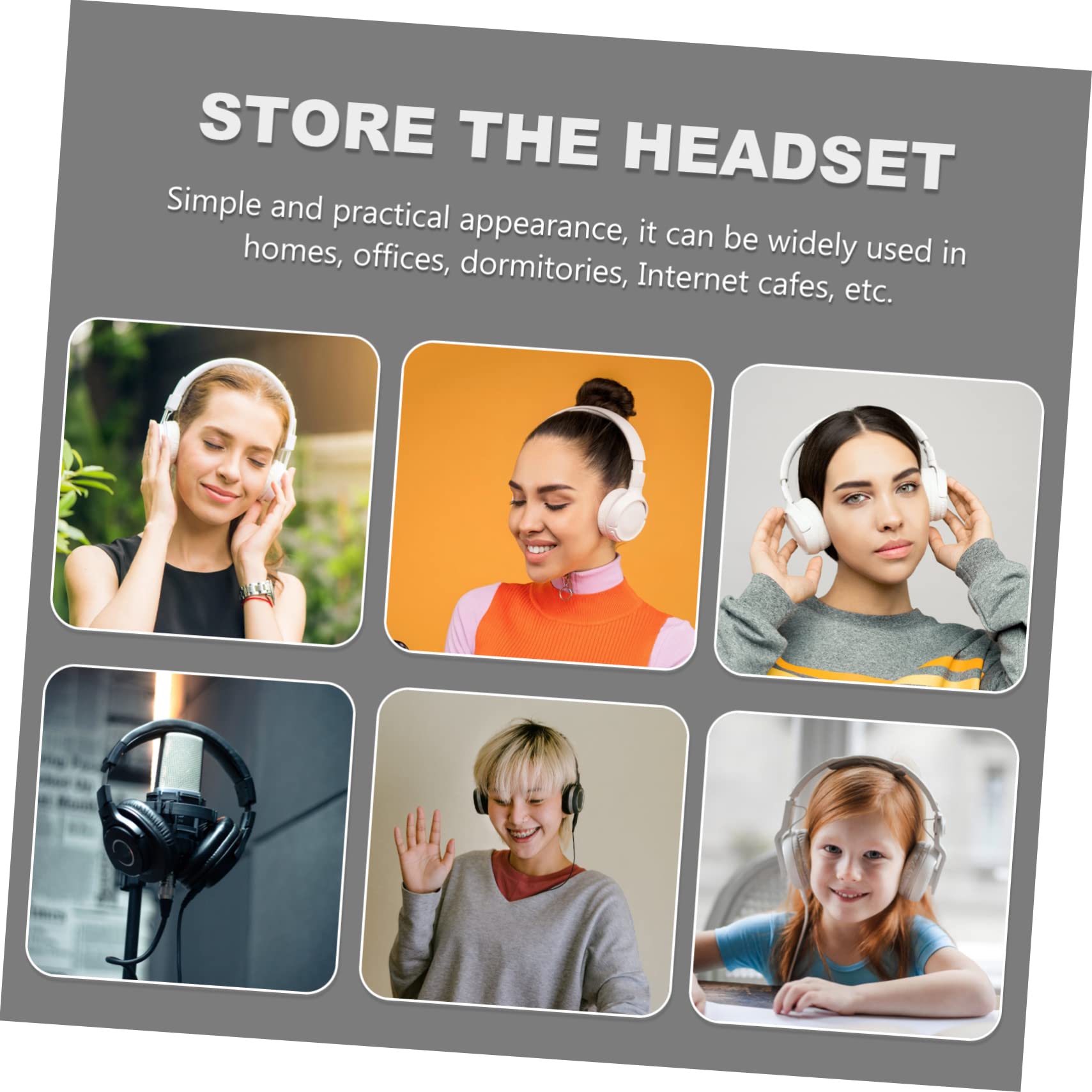 DOITOOL 5 Pack Aluminum Alloy Headphone Stand - Premium Headset Holder & Hanger for Gaming, Office, and Studio Use - Space-Saving Desk Organizer for Headphones