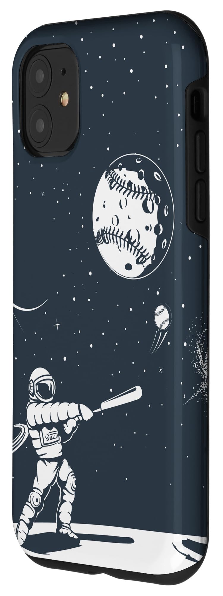 iPhone 11 Case - Baseball Lover Design with Moon, Planets & Stars - Slim Protective Cover for Everyday Use & Sports Fans