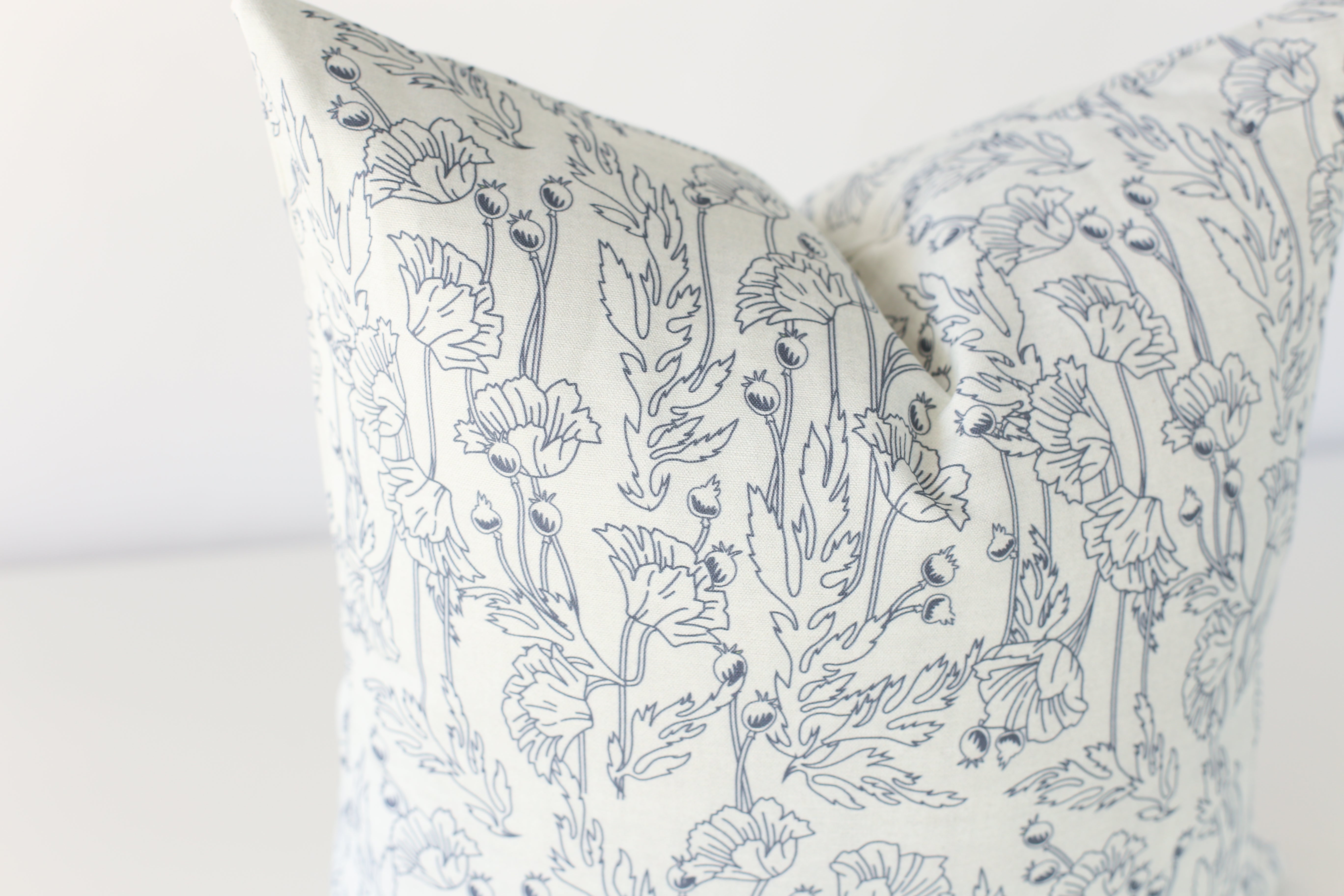 Premium Blue Poppy Pillow Cover - Soft Decorative Cushion Case for Sofa, Bed & Home Decor - 18x18 Inches - Machine Washable