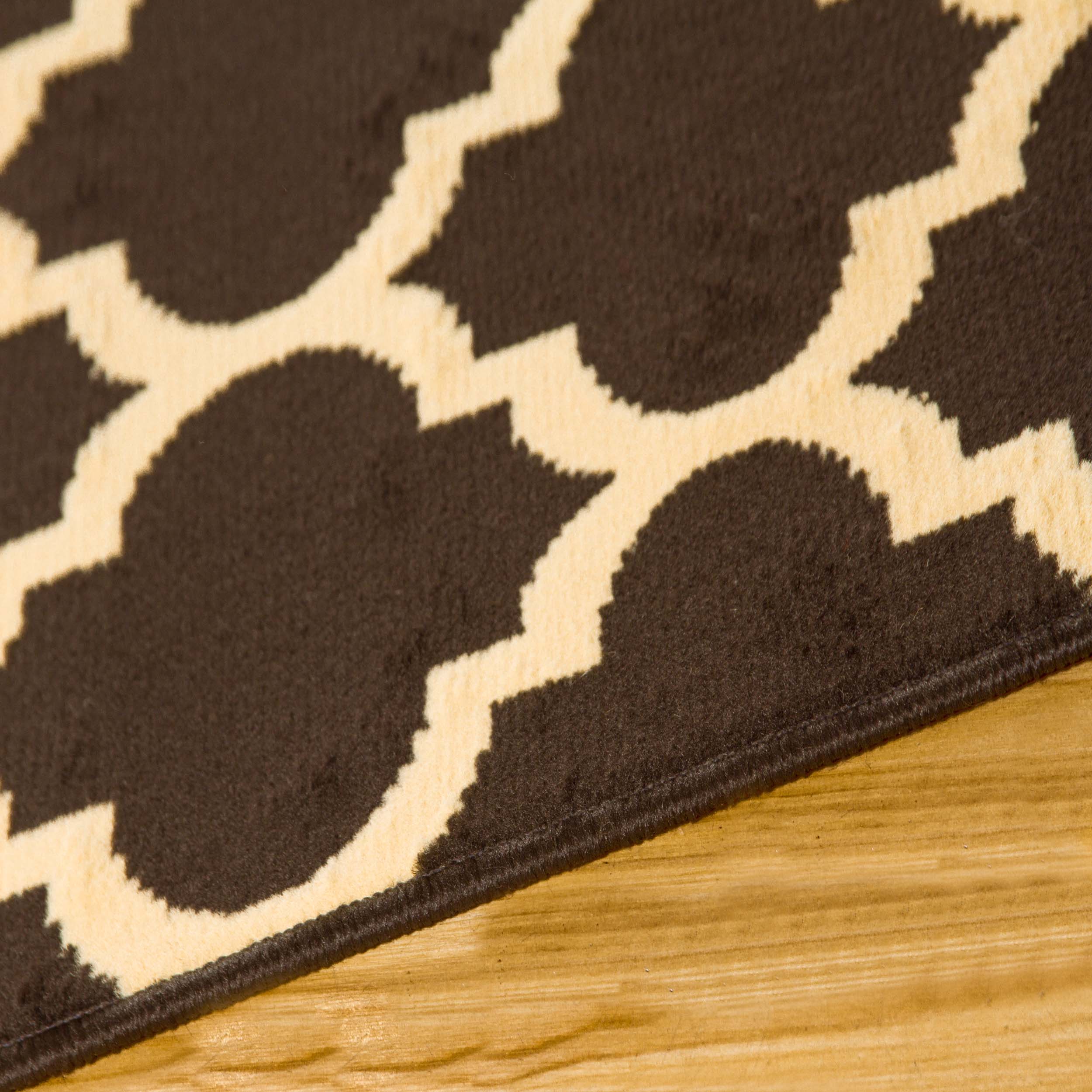 Modern Quatrefoil Geometric Trellis Indoor Area Rug - Non-Slip Soft Living Room Carpet - Perfect for Bedroom, Nursery, Dorm & Home Decor