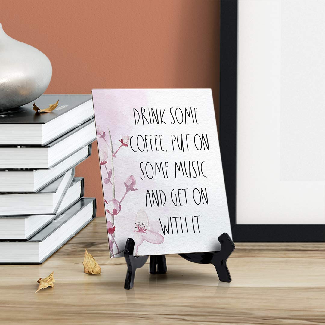 Floral Vine Coffee & Music Table Sign (6x8