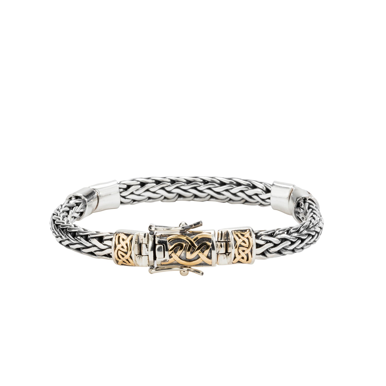 10k Gold & Silver Dragon Weave Hinged Bracelet for Women - Elegant Adjustable Bangle for Parties, Weddings & Everyday Wear