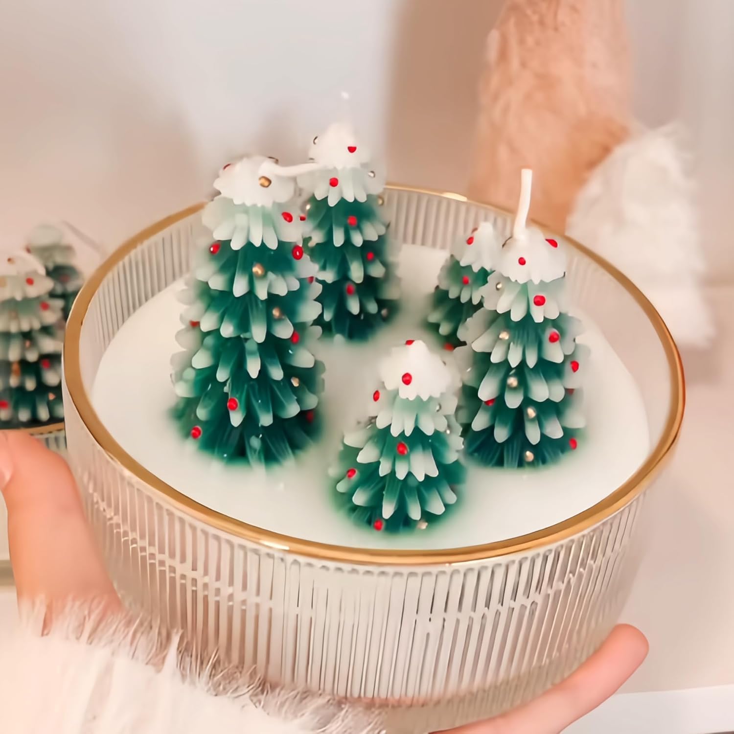 Christmas Tree Candles - Rustic Holiday Decor for Home & Gifts