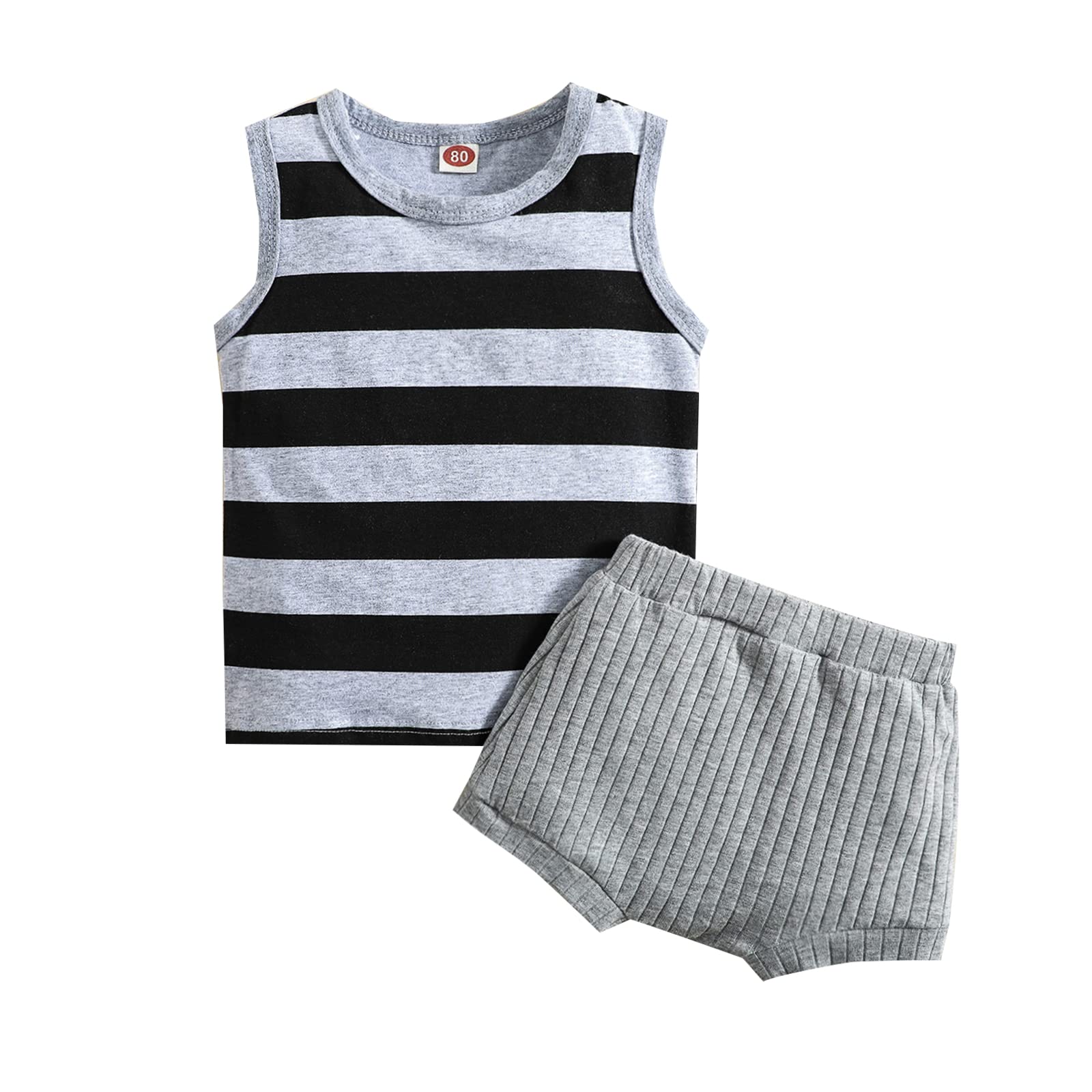 Xiaodriceee Newborn Baby Hooded Romper - Sleeveless Striped Skull Jumpsuit for Boys & Girls | Summer & Fall Outfit | Perfect for Playdates, Photo Shoots & Casual Wear