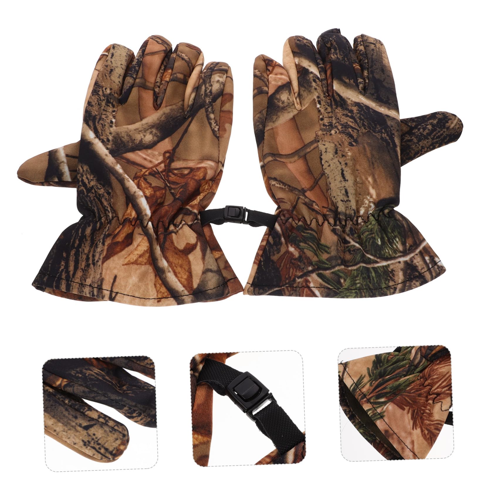BELLIFFY Camo Polar Fleece Hunting Gloves - Winter Sports, Riding & Ski Gloves for Men & Women - Warm Outdoor Gear for Hunting, Skiing, Snowboarding & Cold Weather Activities