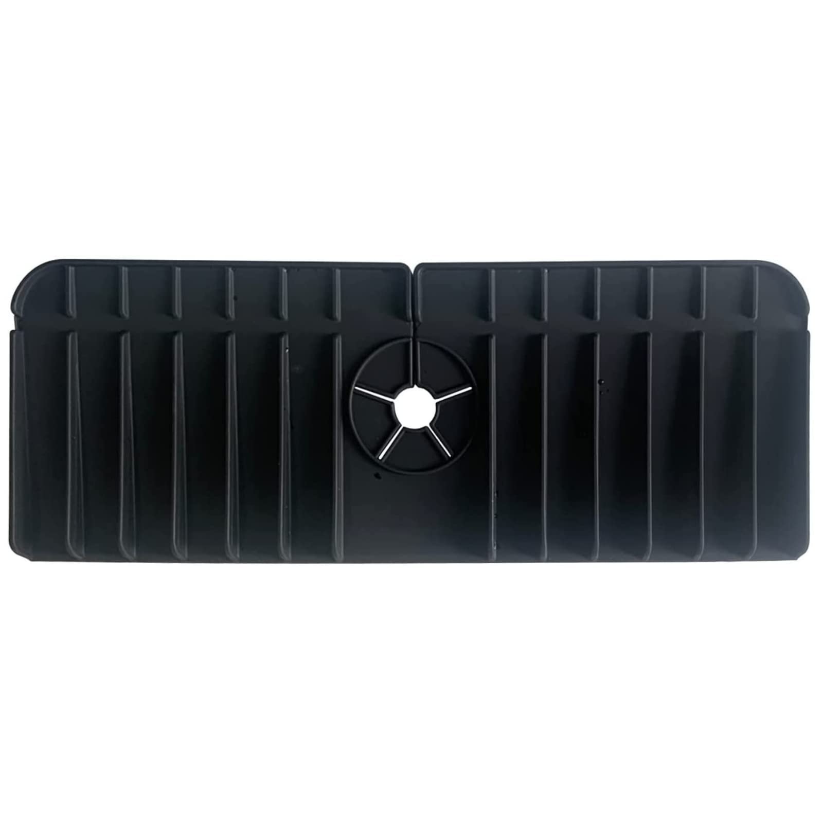 Non-Slip Silicone Faucet Mat - Sink Splash Guard & Drip Catcher for Kitchen & Bathroom - Waterproof, Easy to Clean, Black - Perfect for Protecting Countertops from Water Damage