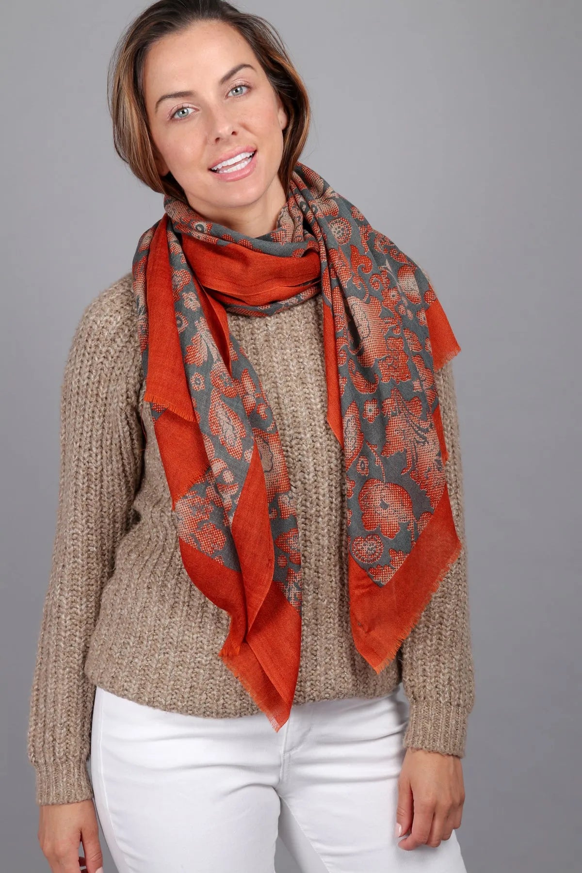 Premium Wool Two-Tone Scarf for Men & Women - Soft Winter Fashion Accessory - Perfect for Cold Weather, Office, and Outdoor Activities