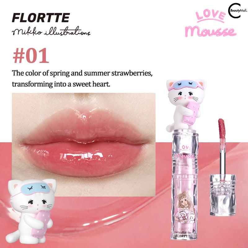 FLORTTE x MIKKO Crystal Clear Glossy Lip Lacquer - Shiny Hydrating Lip Gloss for Women, Non-Sticky Plumping Lip Gloss with Vitamin E | Perfect for Daily Wear, Date Night & Special Occasions