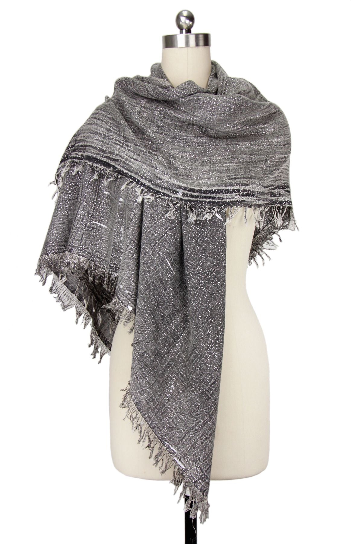 Stylish Metallic Fringe Scarf for Women - Fashionable Winter Accessory for Outdoors, Parties & Holiday Events