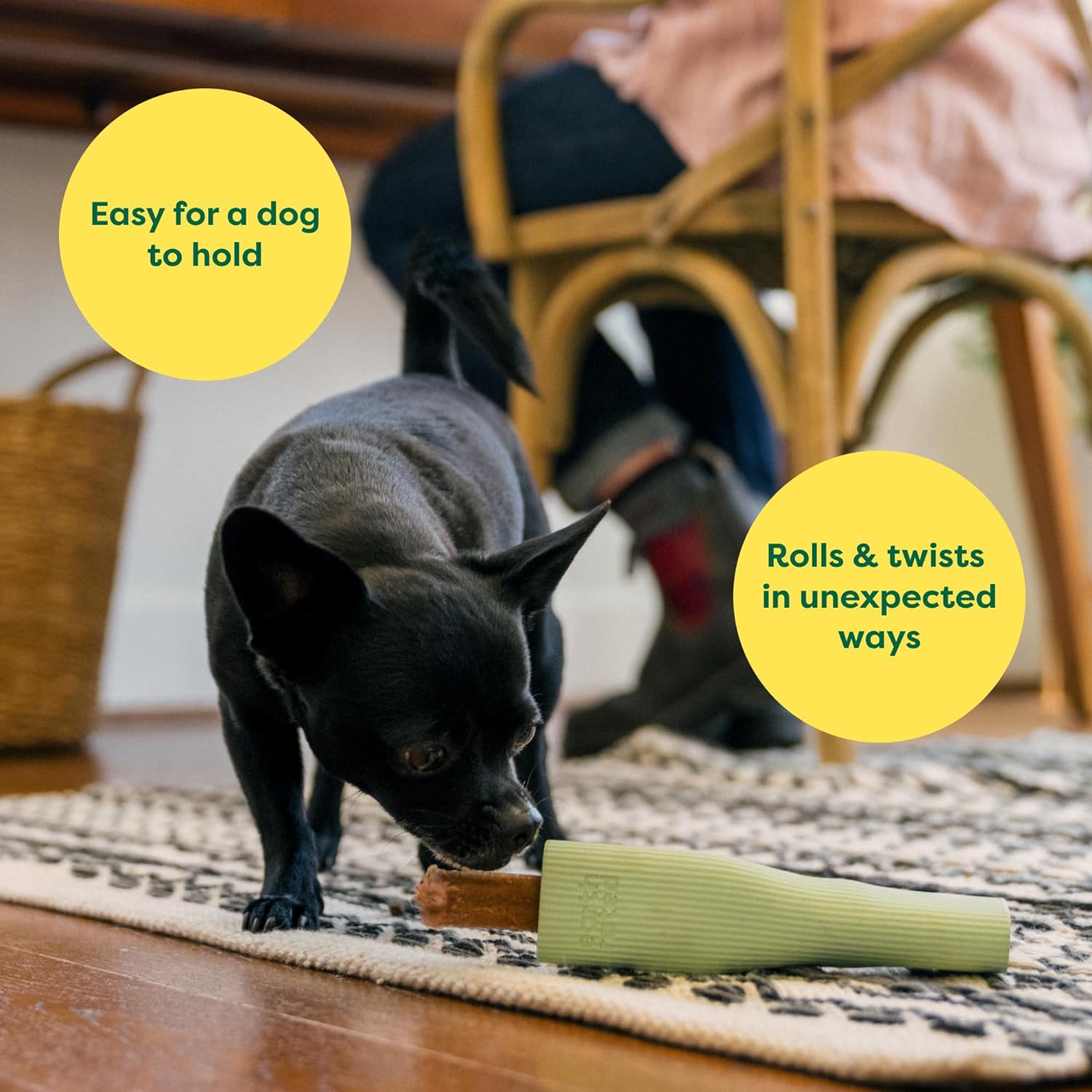 Earth Rated Durable Rubber Enrichment Dog Toy for Chewing, Fetch & Training - Interactive Puzzle Toy for Small, Medium & Large Dogs - Perfect for Indoor & Outdoor Play