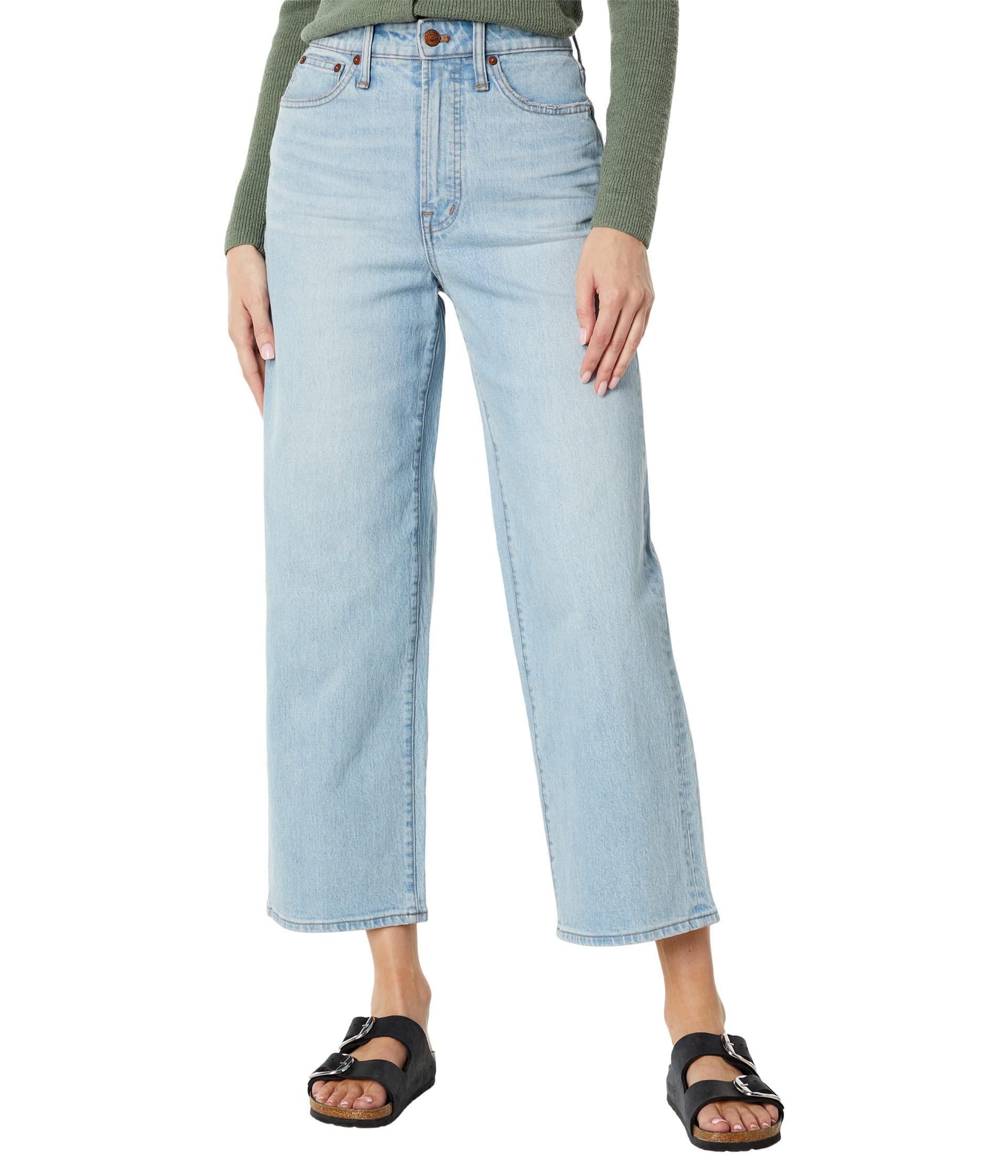 Madewell The Curvy Perfect Vintage Wide-Leg Jeans for Women - High Waist Stretch Denim Pants in Edmunds Wash | Comfortable & Flattering Fit for Casual Outings and Date Nights