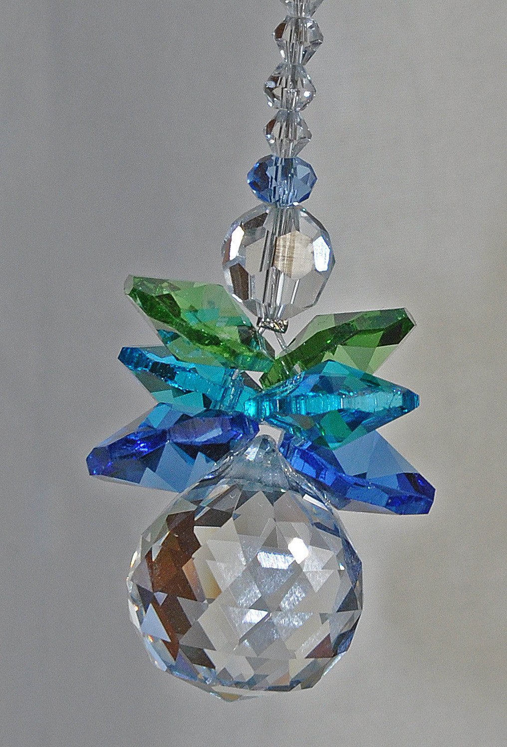 Crystal Guardian Angel Suncatcher - Rainbow Maker & Travel Protection Car Charm for Rear View Mirror - Spiritual Decor & Positive Energy Enhancer for Home, Office, and Vehicle