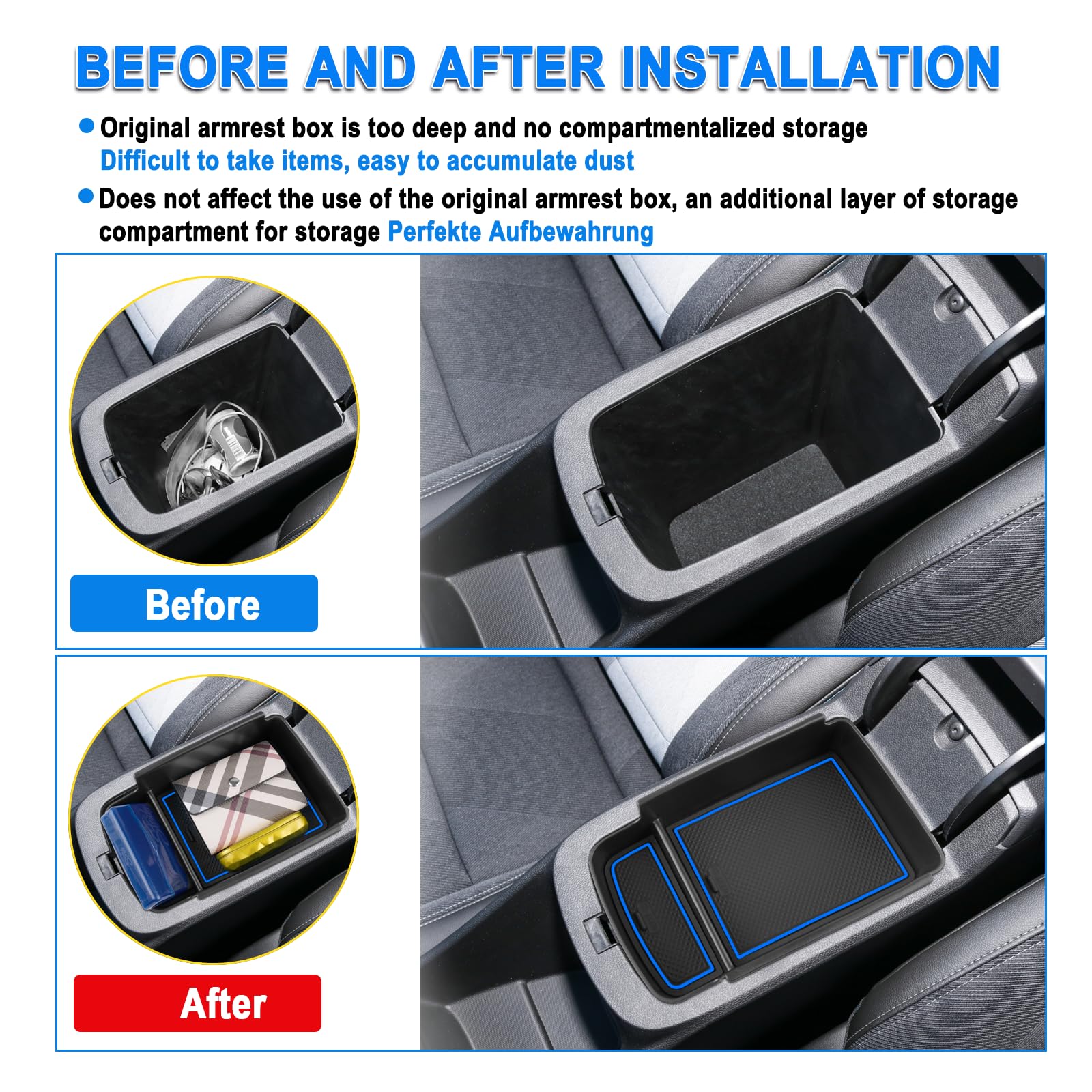 2024 Chevy Trax Center Console Organizer Tray - Compatible with Trax LS/1RS/LT/2RS/ACTIV Models - Armrest Storage Box Insert for Car Accessories | Perfect for Road Trips & Daily Commute Organization