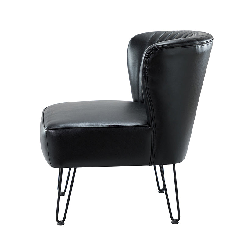 Annabella Vegan Leather Side Chair with Metal Base - Modern Dining & Office Accent Chair for Home & Workspace