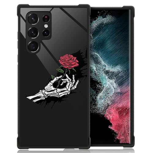 Skull Hand Holding Rose