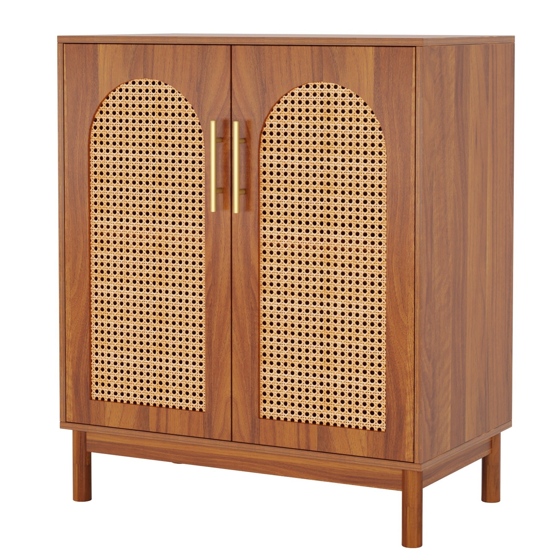 2-Piece Rattan Sideboard Buffet Set with Doors - Stylish Storage Cabinet for Dining Room, Living Room, or Entryway Organization