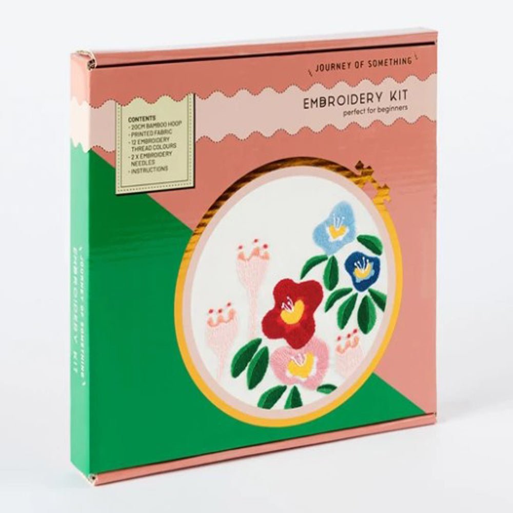 Floral Embroidery Kit for Beginners - DIY Hand Embroidery Set with Patterns, Threads & Needles - Perfect for Home Decor, Gifts & Crafting