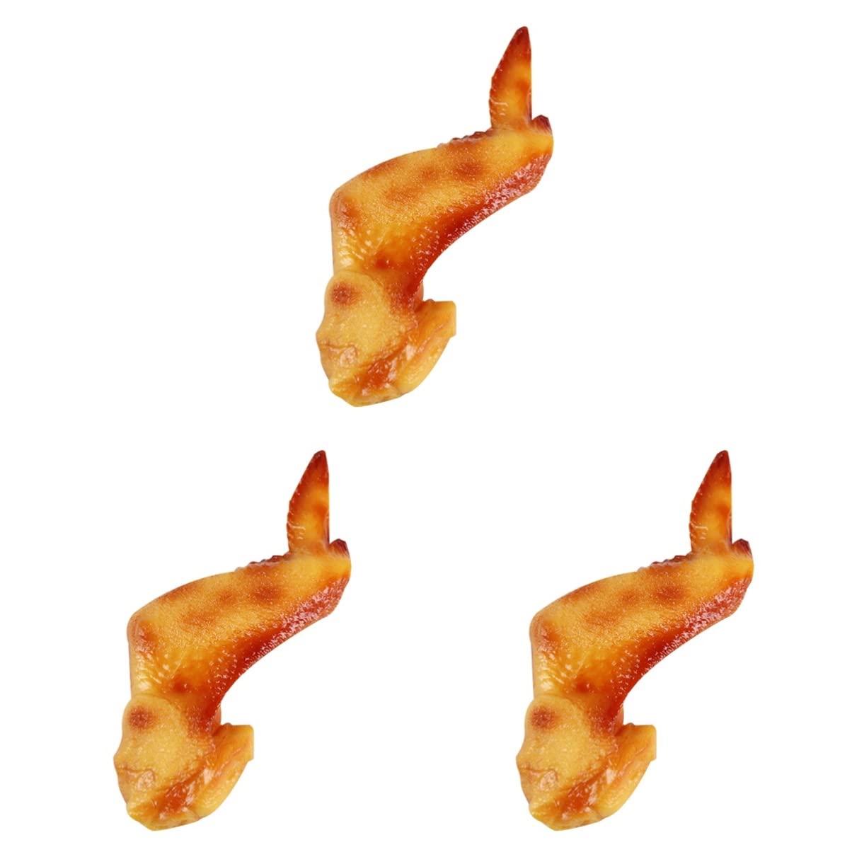 Toyvian 3 Pack Artificial Chicken Wings - Realistic Fake Fried Chicken Models for Food Display, Photography Props & Restaurant Decoration - Perfect for Home Kitchen Decor, Party Supplies & Visual Merchandising