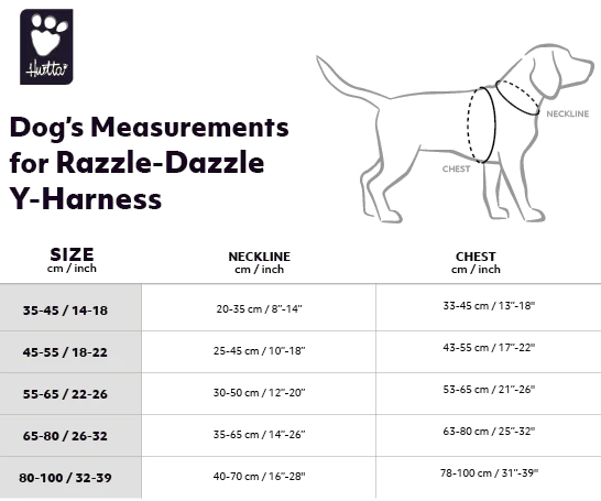 Hurtta Dog Y Harness - Razzle Dazzle & Blackberry Colors | Adjustable No-Pull Pet Harness for Medium & Large Dogs | Perfect for Walking, Hiking & Outdoor Adventures