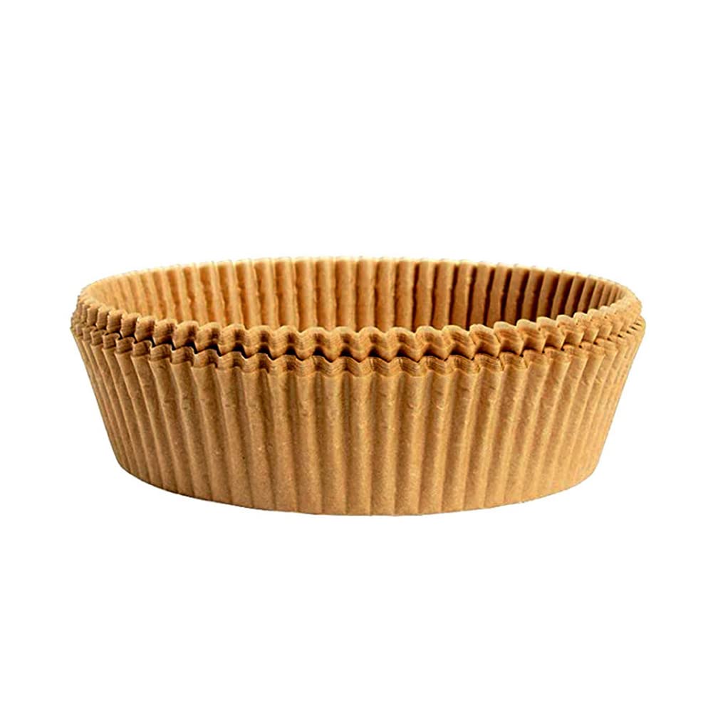 50PCS 6.3 Inch Air Fryer Parchment Paper Liners - Non-Stick Disposable Round Basket Liners for Baking, Roasting & Microwave - Perfect for Philips, Ninja, Cosori Air Fryers - Unperforated & Safe for Cooking