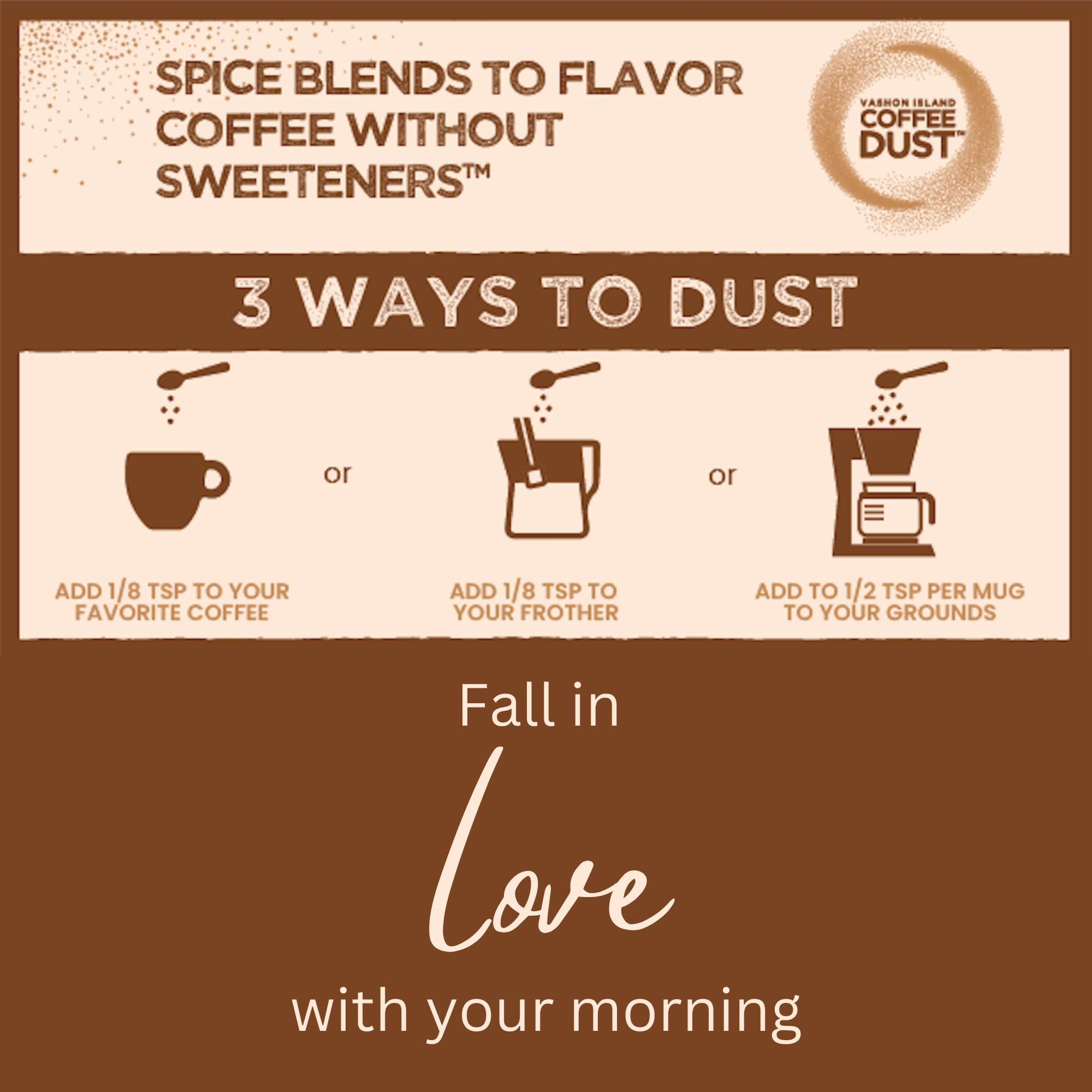 Premium Coffee Dust Spice Blend - Captain's Coffee | Natural Cinnamon, Nutmeg, Turmeric & Cardamom for Coffee & Tea | Sugar-Free, No Artificial Flavors | 120 Servings | Perfect Gift for Coffee Lovers | Great for Home Brewing, Office Use & Holiday Gifting