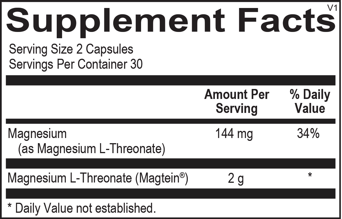 Premium Magnesium L-Threonate Supplement for Brain Health & Cognitive Support - Supports Memory, Focus & Sleep - Ideal for Students, Professionals & Seniors