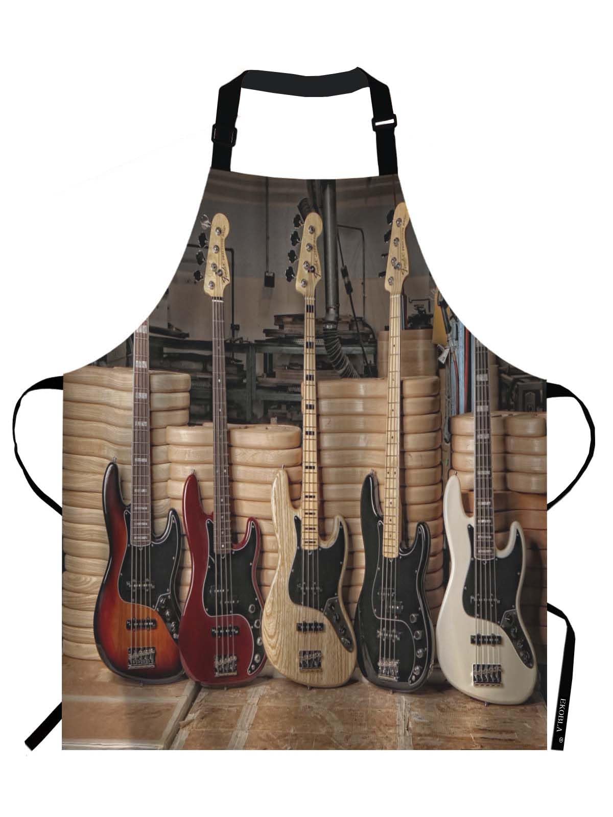 EKOBLA Adjustable Guitar Apron for Bass & Music Performances - Waterproof & Resistant Kitchen BBQ Apron for Men & Women (27x31 Inch) - Perfect for Stage Shows, Cooking, and Outdoor Grilling