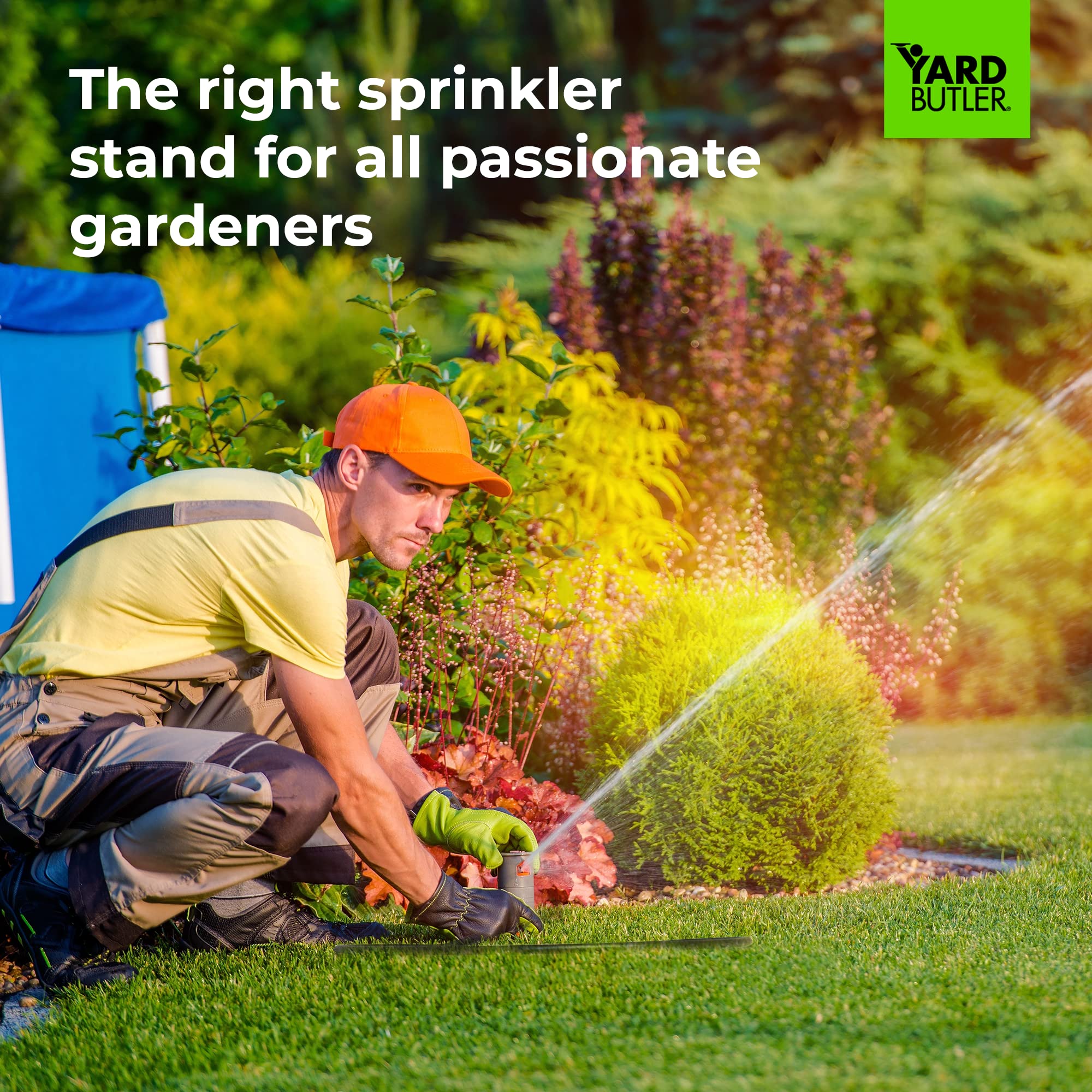 Yard Butler Ring Base Sprinkler Stand - Heavy Duty Gardening Supplies for Lawn Care - Sturdy Sprinkler Stand for Stability - Even Water Distribution for Lawn & Garden - 1/2