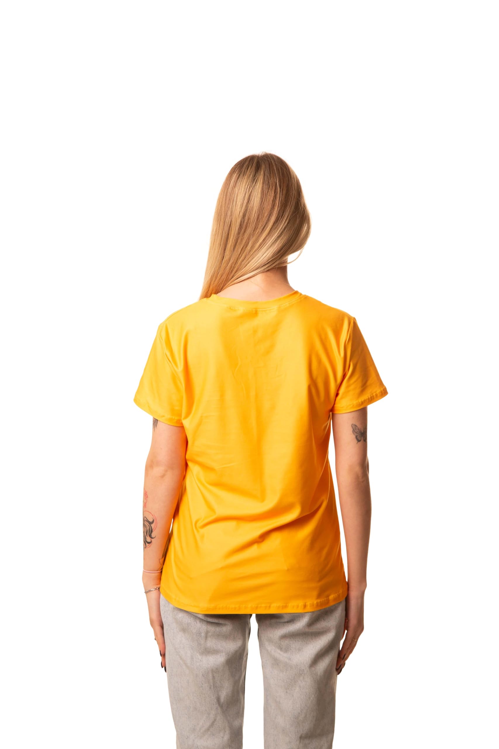 ComfyCamper Women's Orange Face Mustache T-Shirt - Funny Halloween & Christmas Costume Tee for Women & Men | Party Outfit, Gift Idea
