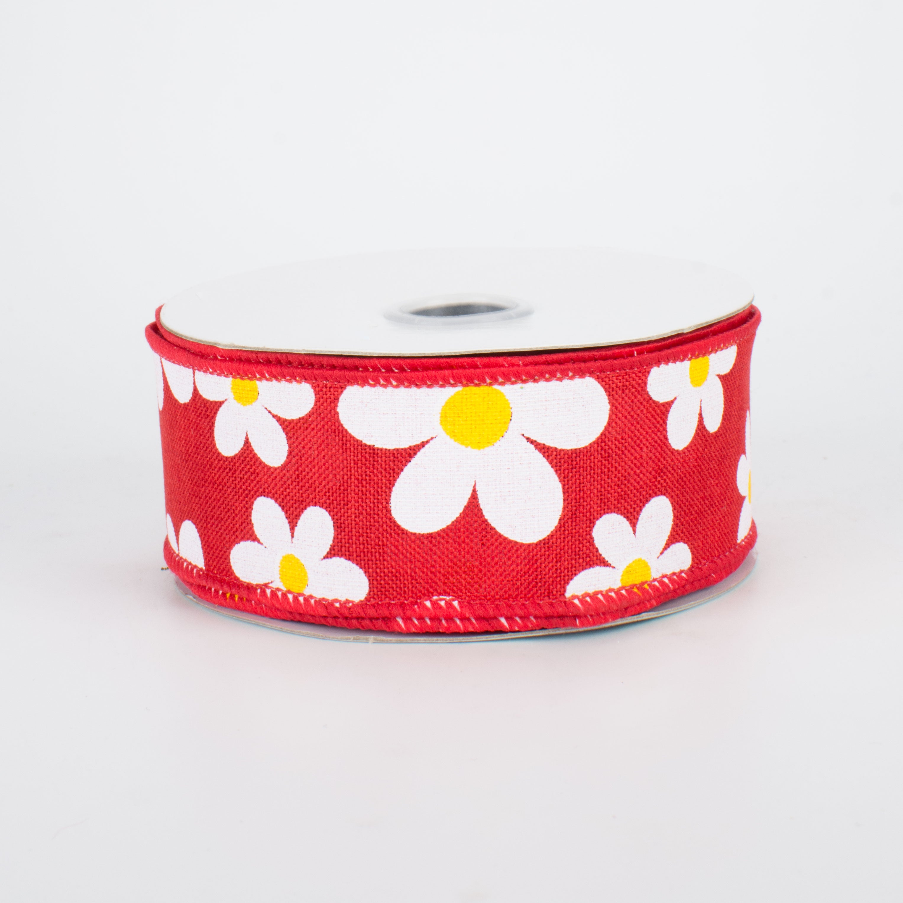 1.5 Inch Daisy Print Ribbon - Red Floral Ribbon for Gift Wrapping, Crafts & DIY Projects (10 Yards) - Perfect for Wedding Decor, Scrapbooking & Party Favors