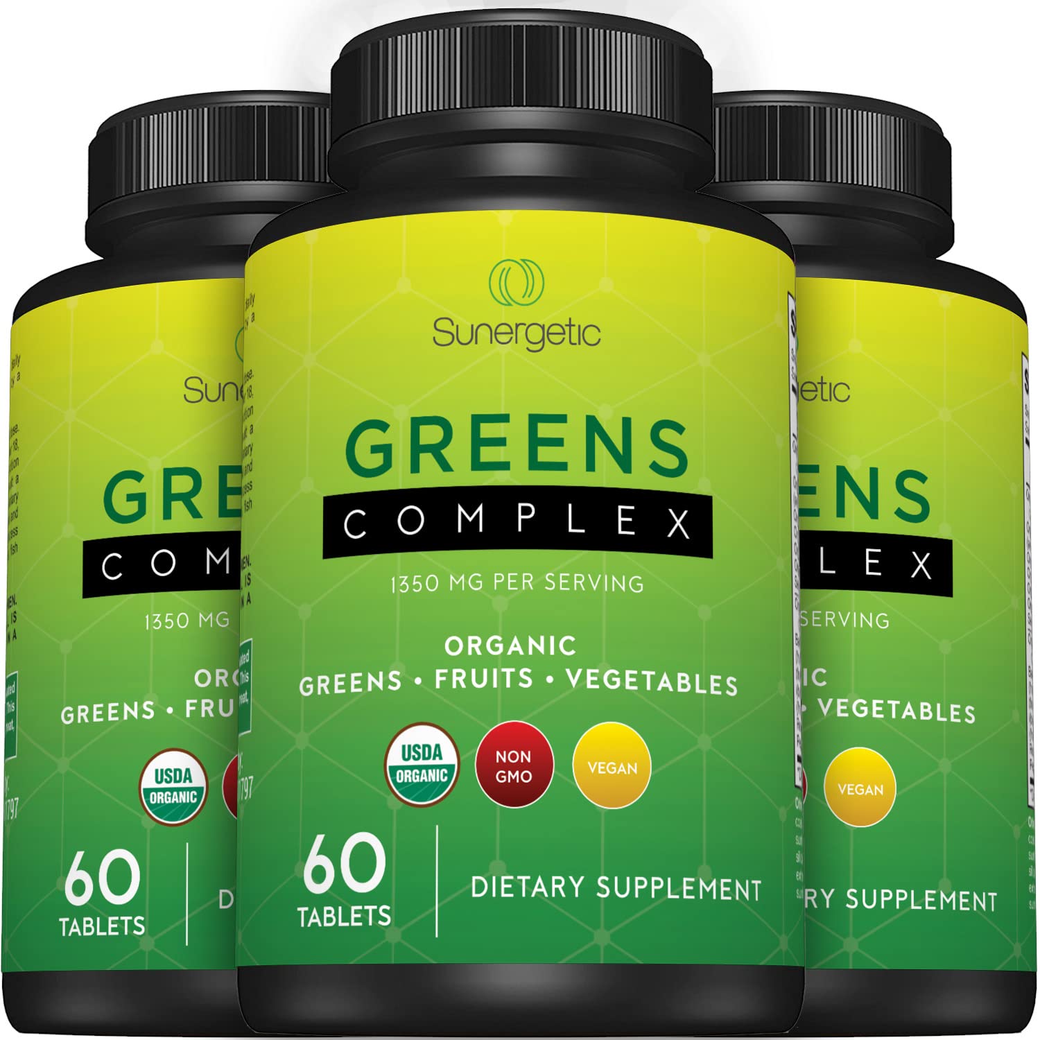 USDA Organic Greens Superfood Tablets - 60 Count | Superfood Powder with Vegetables, Fruits & Polyphenols | Daily Supplement for Energy & Digestion | Perfect for Smoothies, Juicing & On-the-Go Nutrition