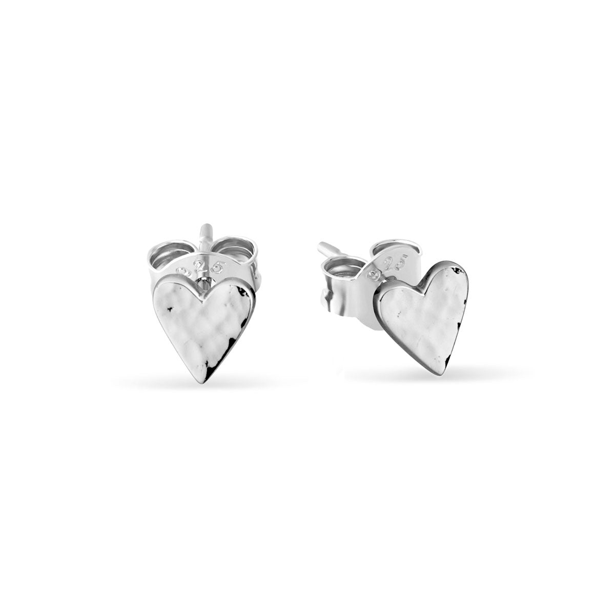 Aphrodite Heart Stud Earrings - Sterling Silver Dainty Heart Studs for Women - Perfect for Valentine's Day, Anniversary & Everyday Wear