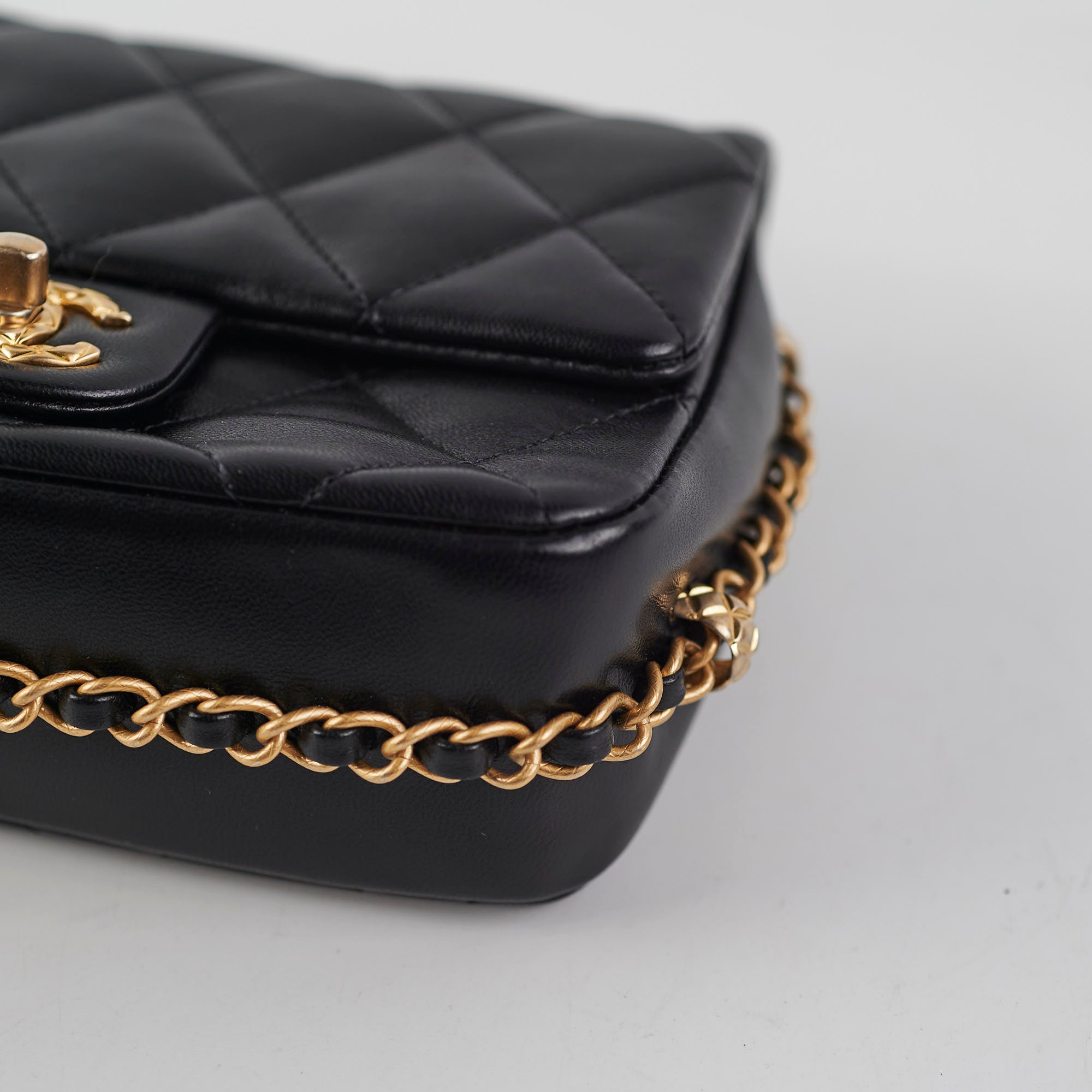 Chanel Seasonal Square Flap Bag Lambskin Leather Black - Luxury Designer Handbag for Women, Perfect for Evening Parties & Special Occasions