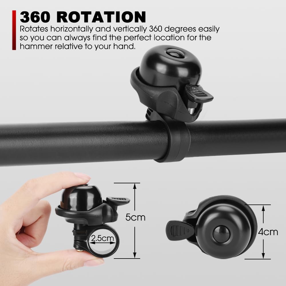 **120dB Loud Bike Bell for Adults & Kids - Classic Mini Bicycle Bell with Crisp Clear Sound for MTB, BMX, City Bike & Scooter - Durable Bike Accessories for Safety & Fun Riding**