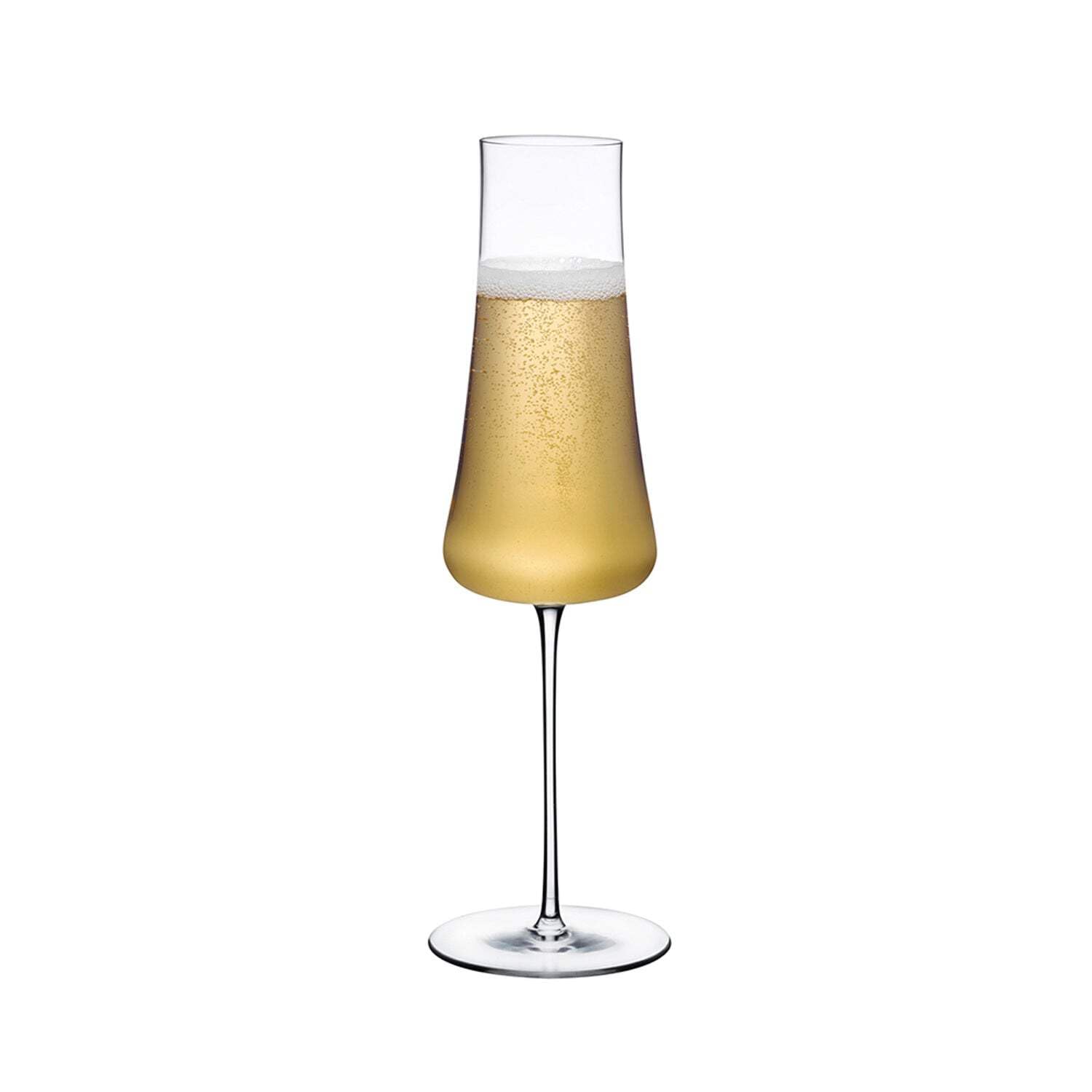 Stem Zero Crystal Champagne Flute Glass Set - 10 oz Elegant Stemware for Weddings, Parties & Special Occasions