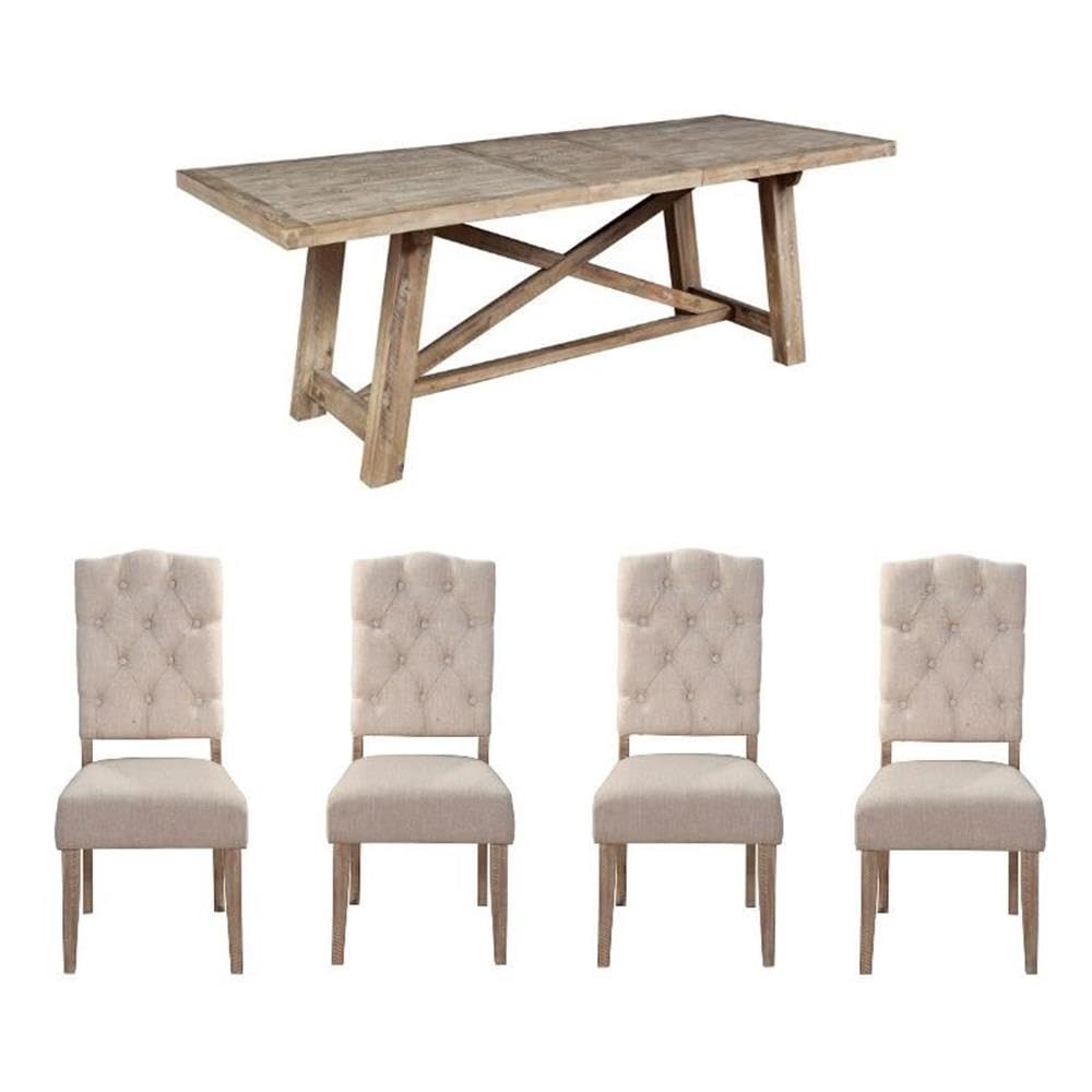 Home Square 5 Piece Dining Set with Table & 4 Chairs - Perfect for Small Spaces & Family Meals